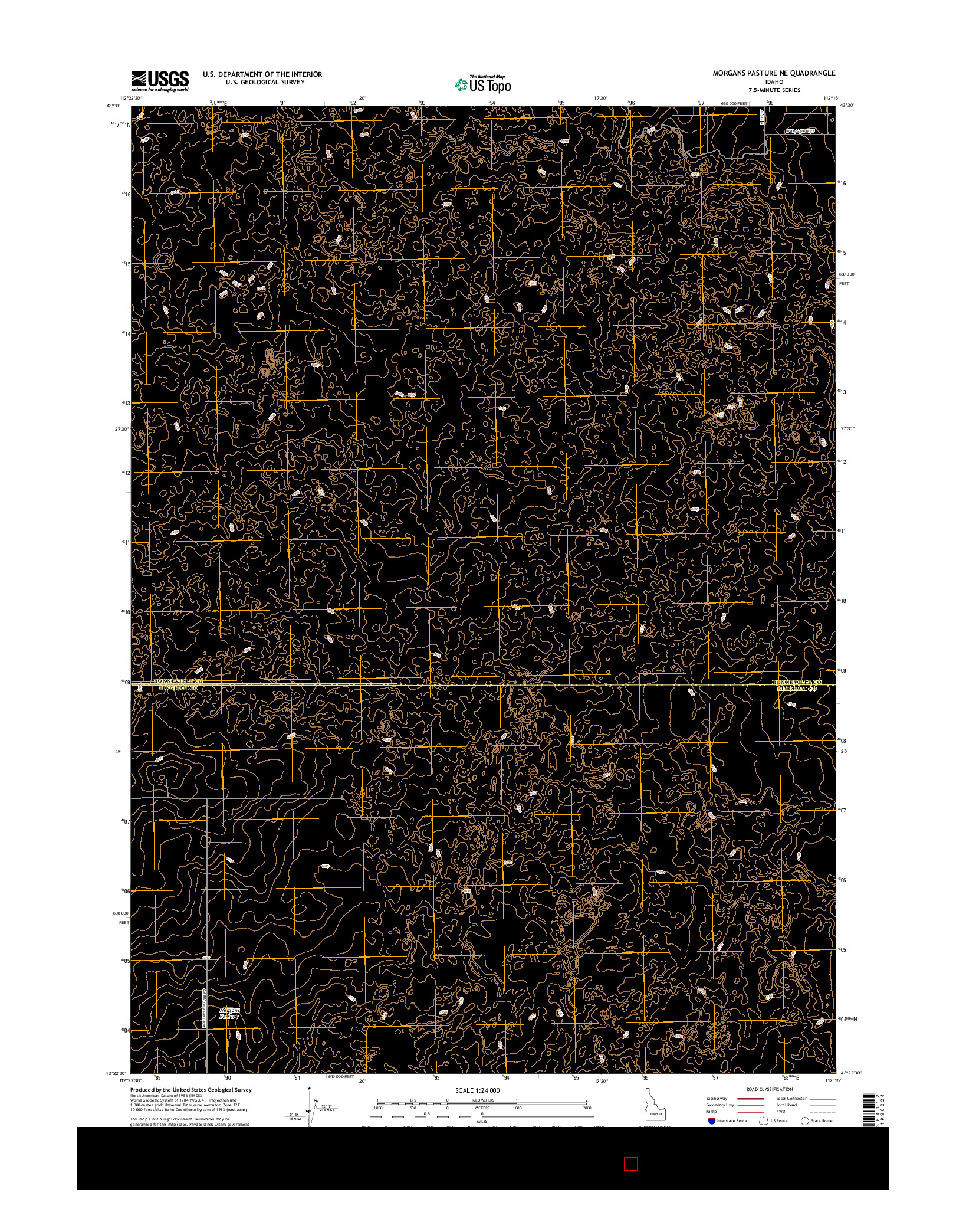 USGS US TOPO 7.5-MINUTE MAP FOR MORGANS PASTURE NE, ID 2017