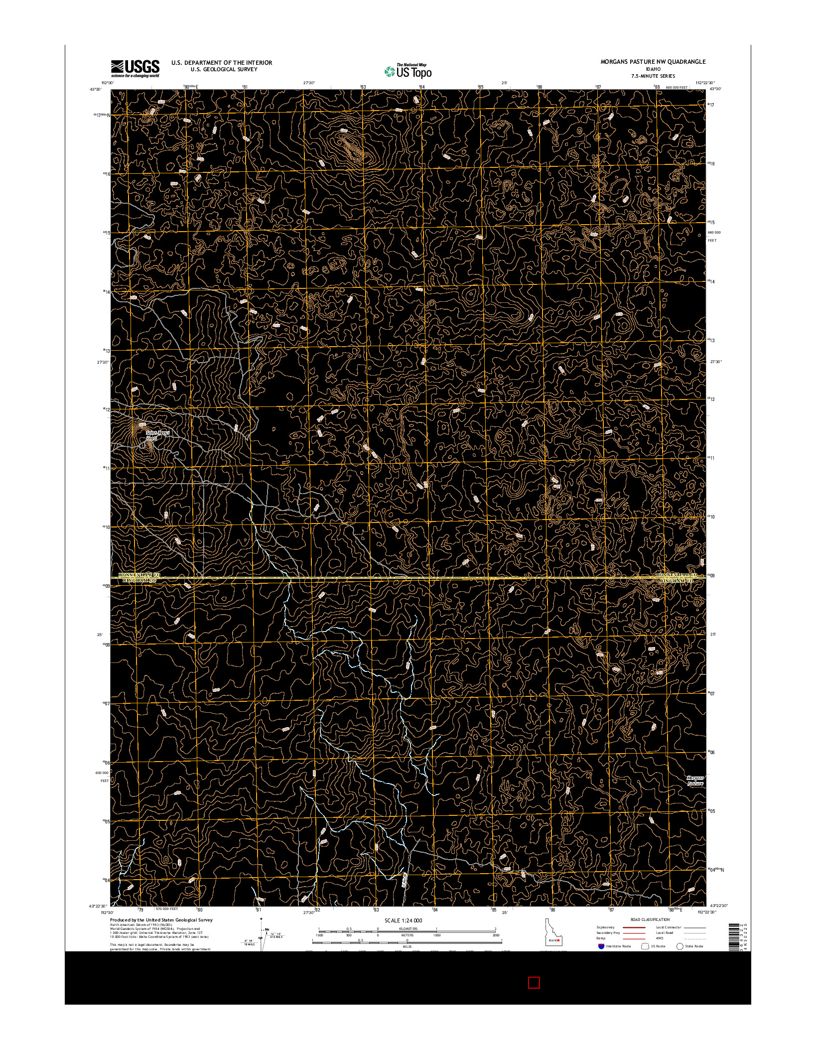 USGS US TOPO 7.5-MINUTE MAP FOR MORGANS PASTURE NW, ID 2017