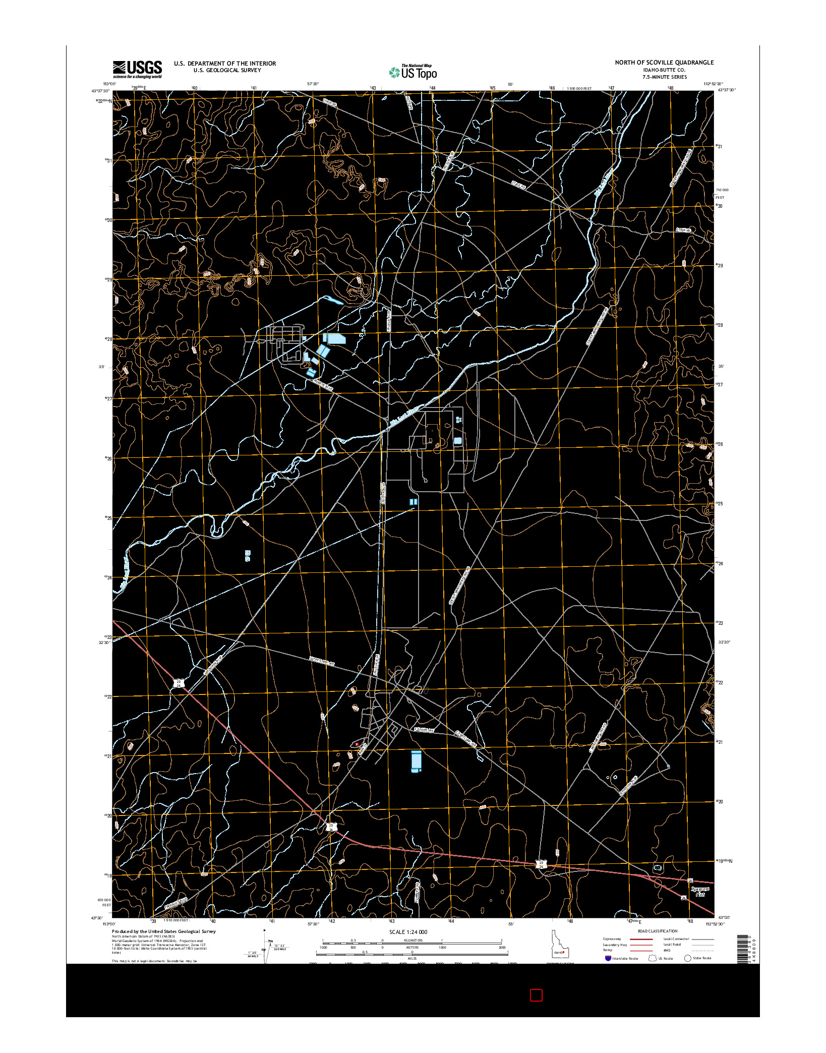 USGS US TOPO 7.5-MINUTE MAP FOR NORTH OF SCOVILLE, ID 2017