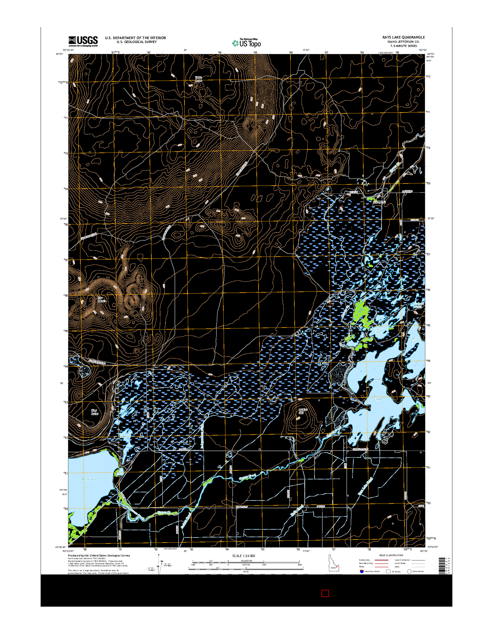 USGS US TOPO 7.5-MINUTE MAP FOR RAYS LAKE, ID 2017