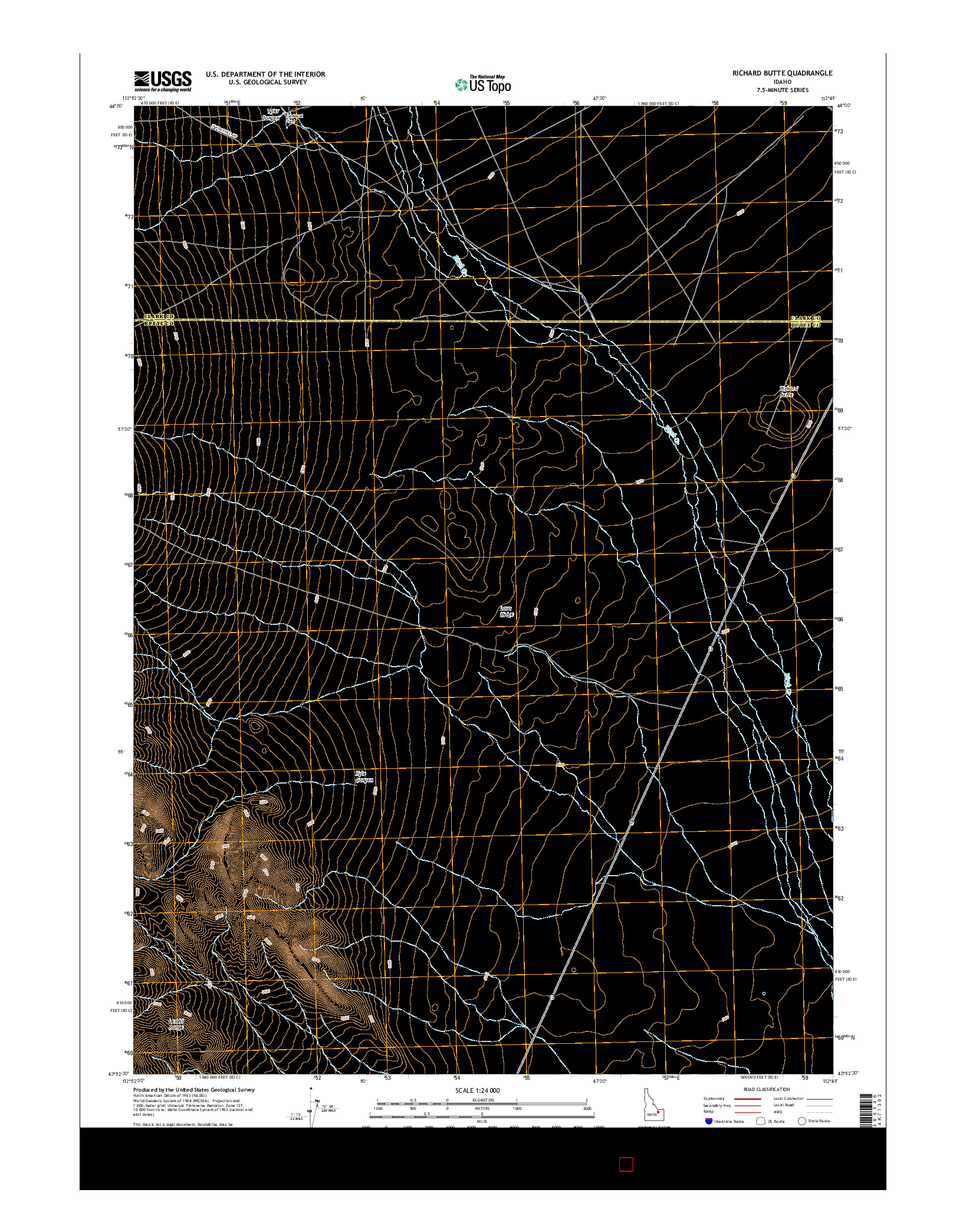 USGS US TOPO 7.5-MINUTE MAP FOR RICHARD BUTTE, ID 2017