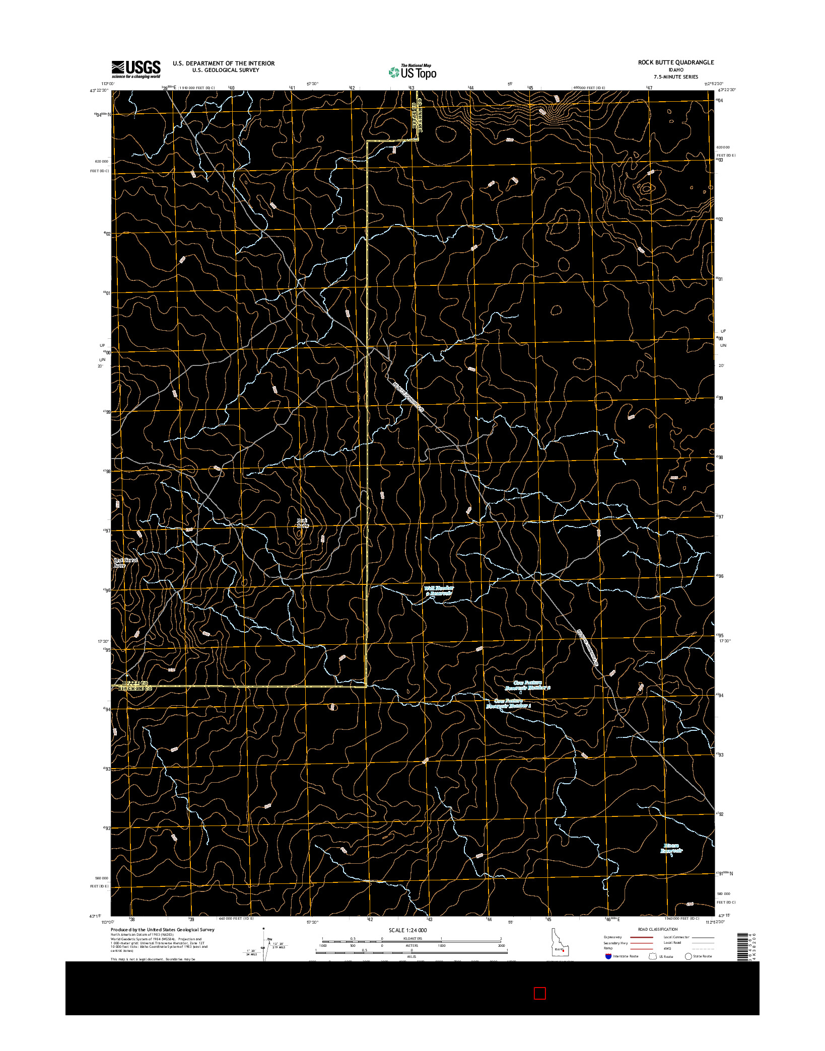 USGS US TOPO 7.5-MINUTE MAP FOR ROCK BUTTE, ID 2017