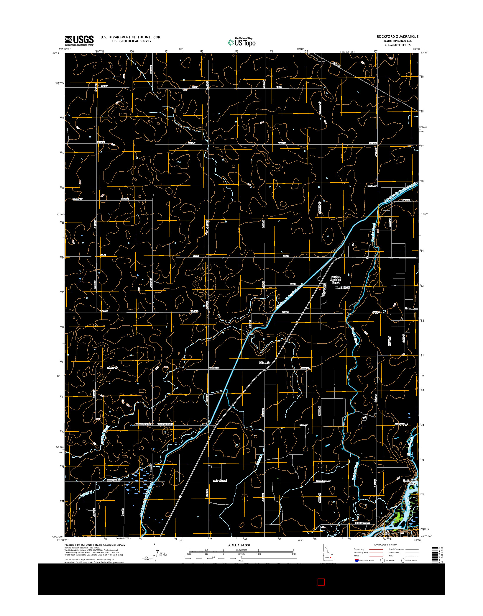 USGS US TOPO 7.5-MINUTE MAP FOR ROCKFORD, ID 2017