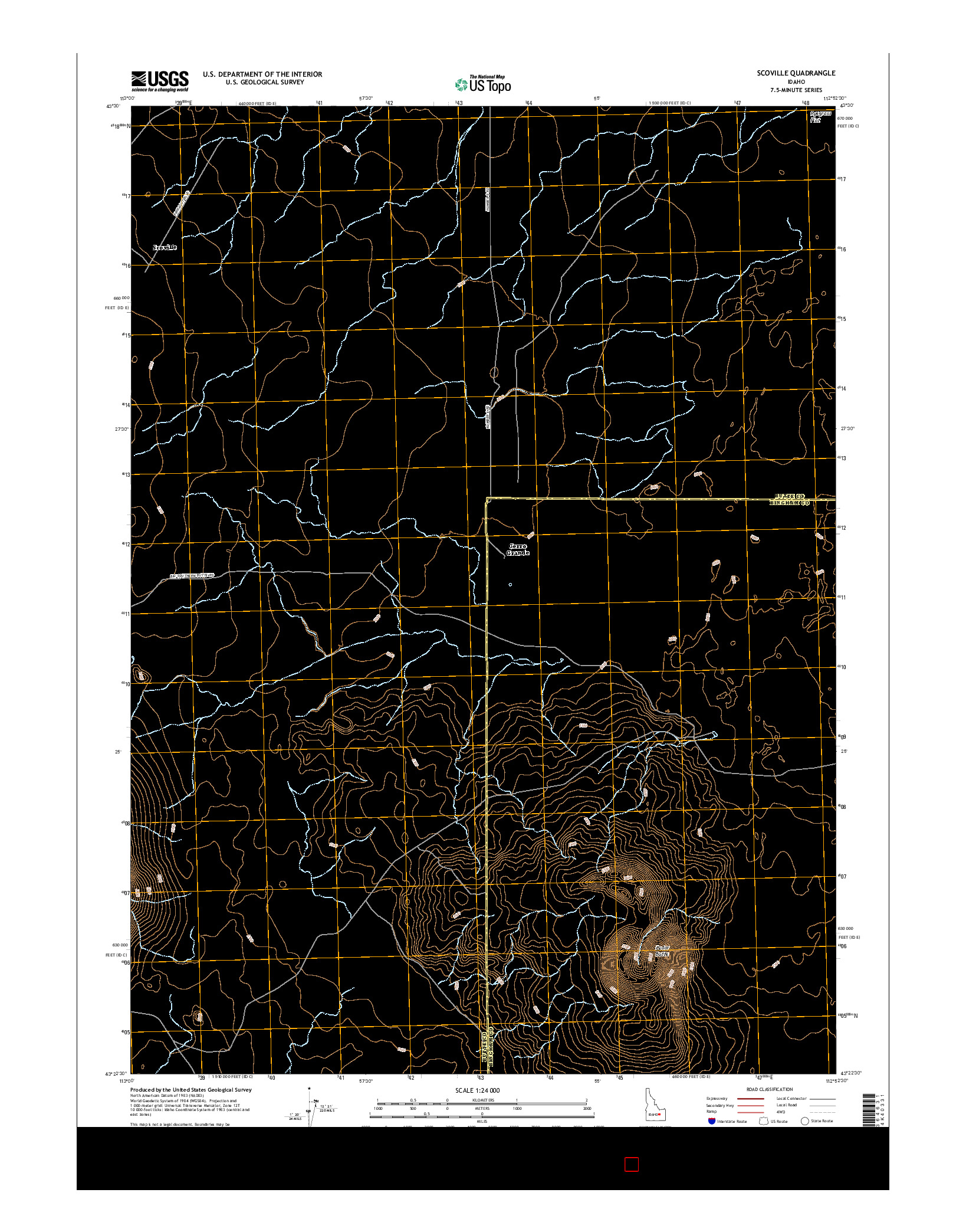 USGS US TOPO 7.5-MINUTE MAP FOR SCOVILLE, ID 2017