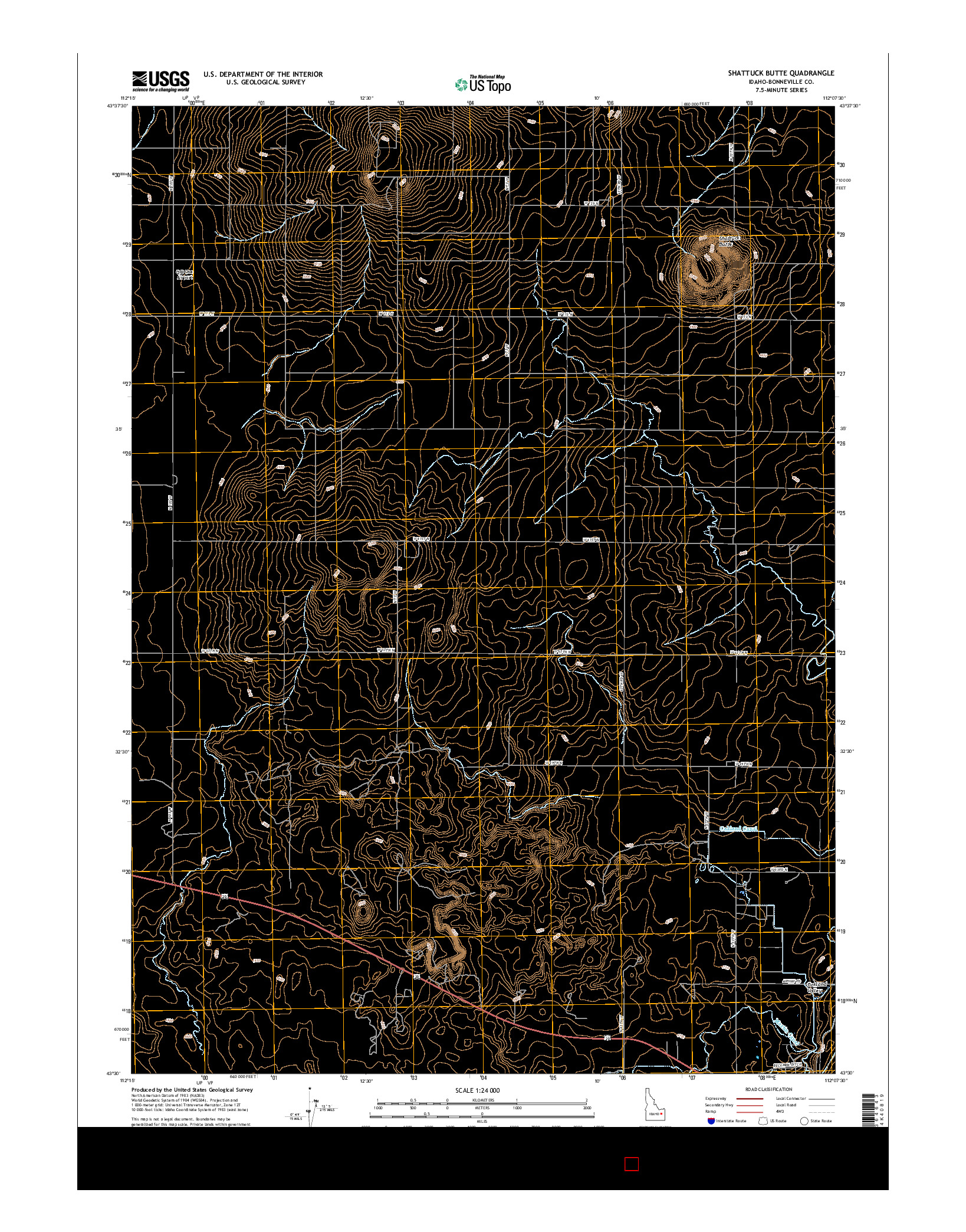 USGS US TOPO 7.5-MINUTE MAP FOR SHATTUCK BUTTE, ID 2017