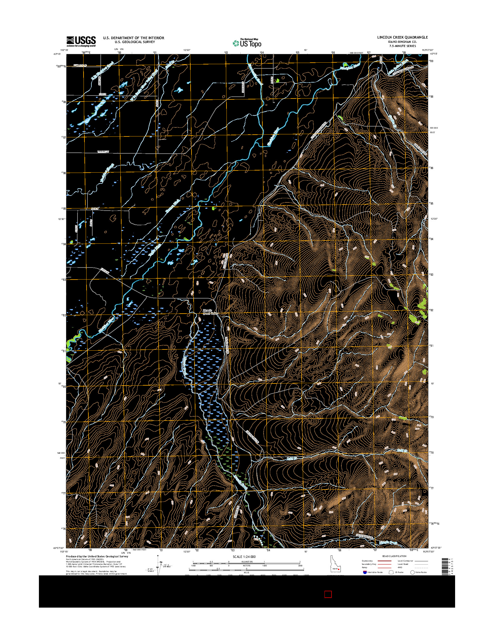 USGS US TOPO 7.5-MINUTE MAP FOR LINCOLN CREEK, ID 2017