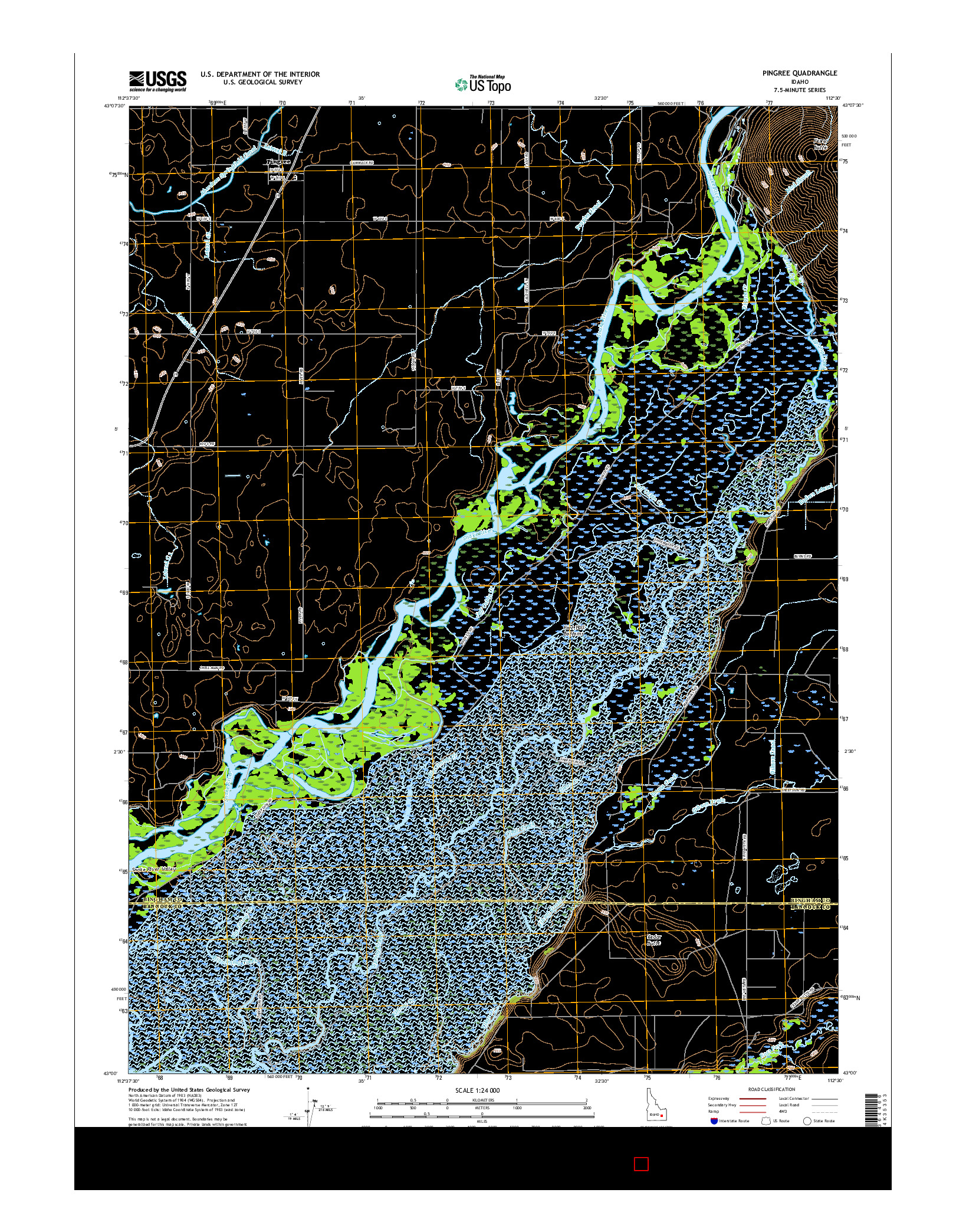 USGS US TOPO 7.5-MINUTE MAP FOR PINGREE, ID 2017