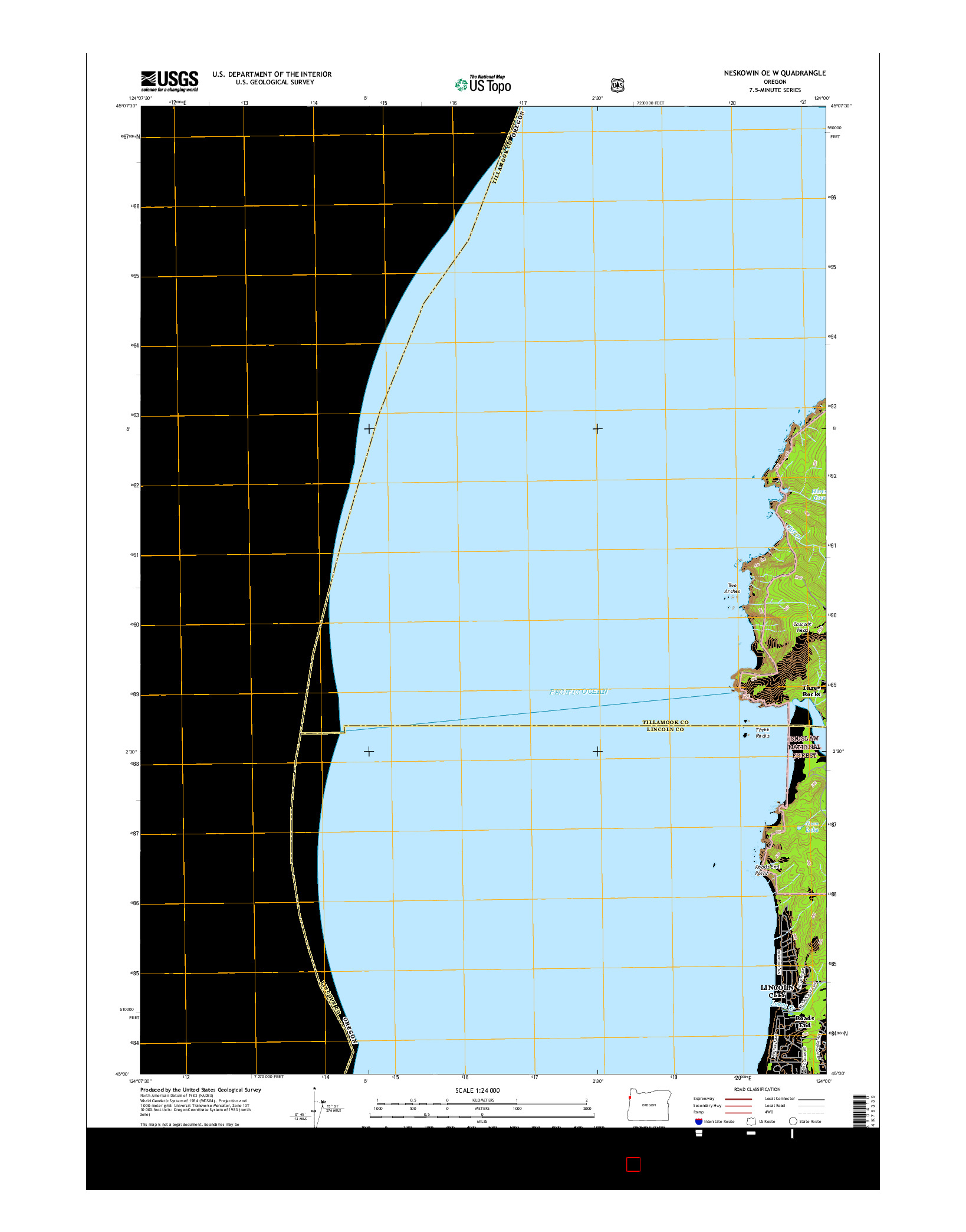 USGS US TOPO 7.5-MINUTE MAP FOR NESKOWIN OE W, OR 2017
