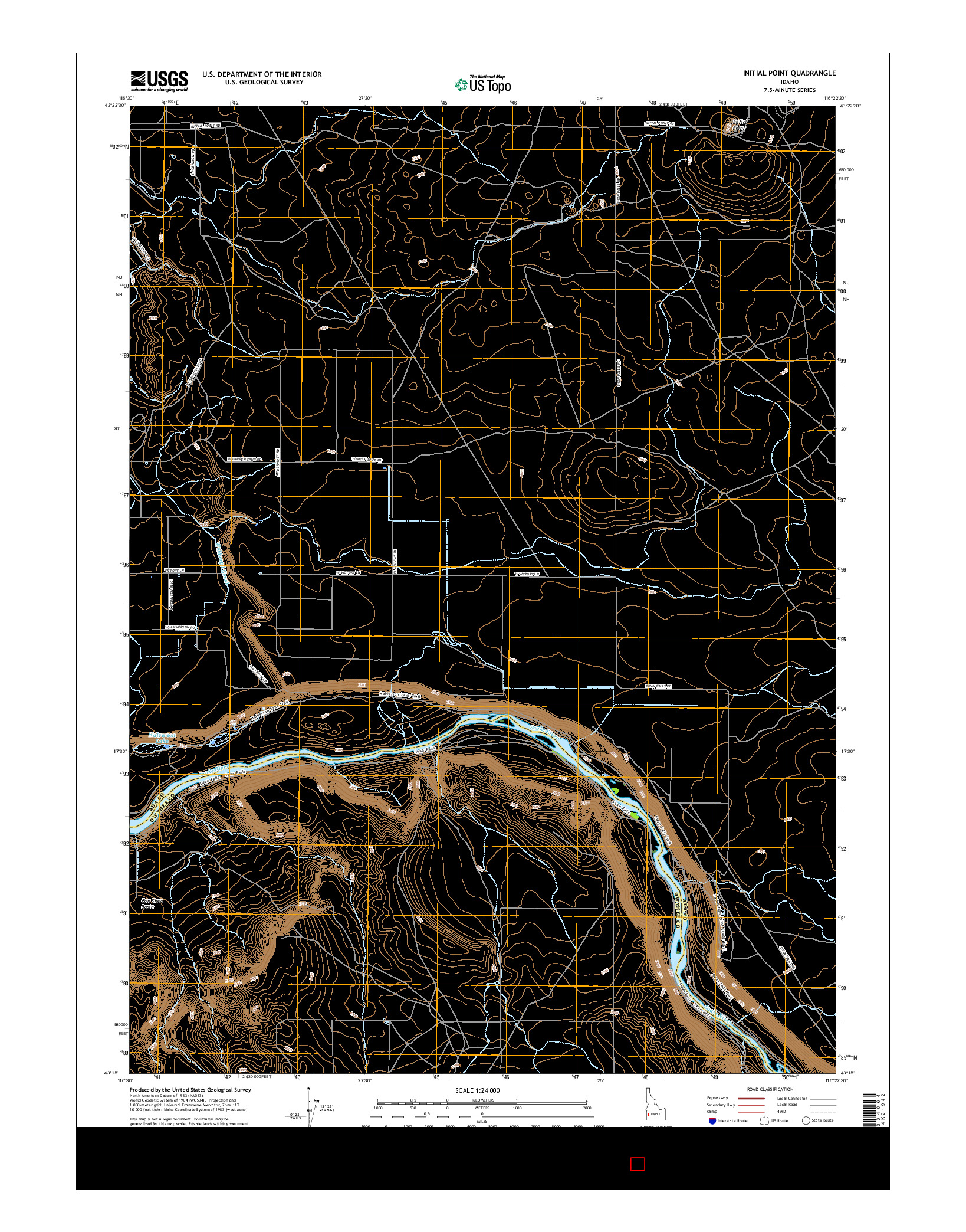 USGS US TOPO 7.5-MINUTE MAP FOR INITIAL POINT, ID 2017