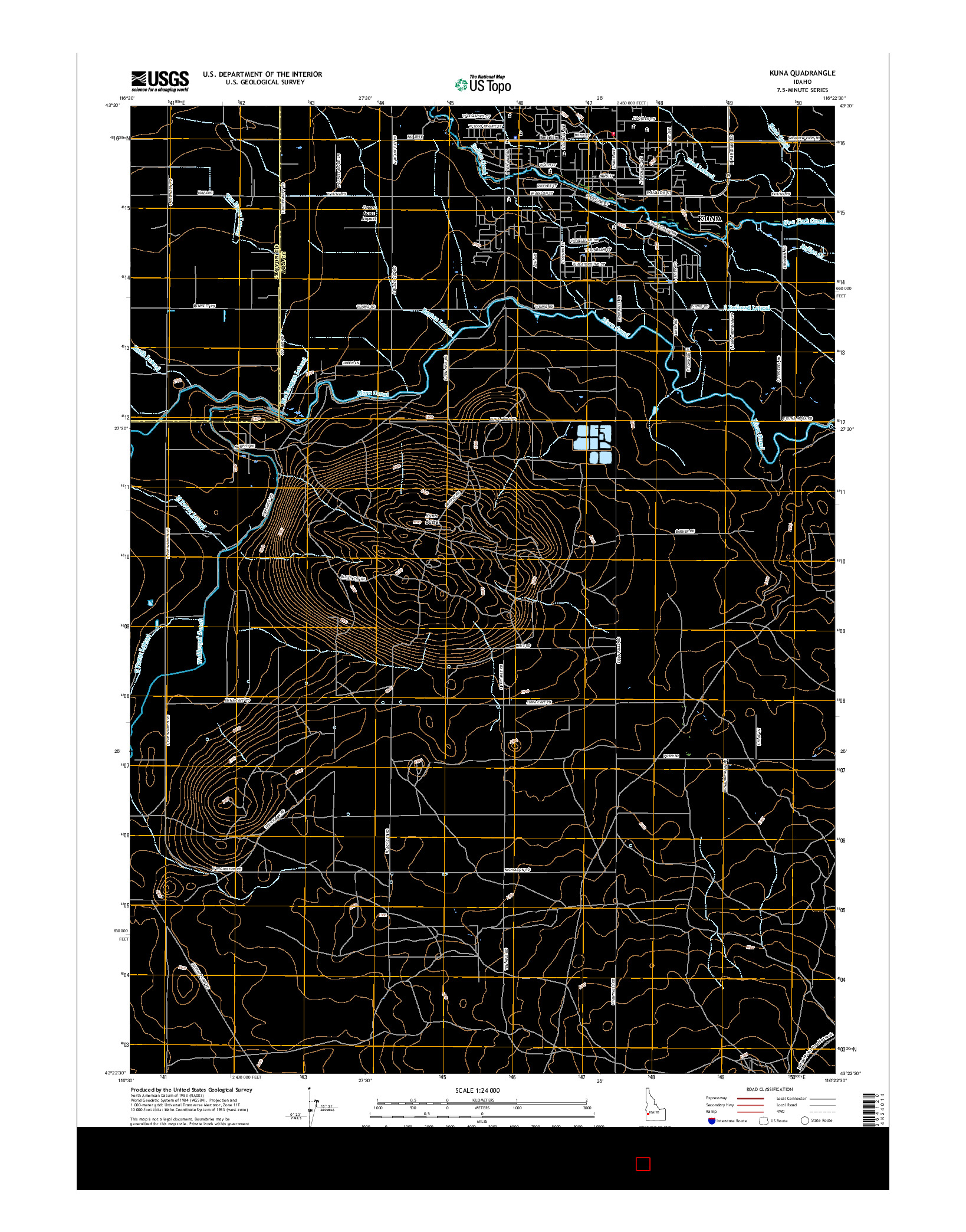 USGS US TOPO 7.5-MINUTE MAP FOR KUNA, ID 2017