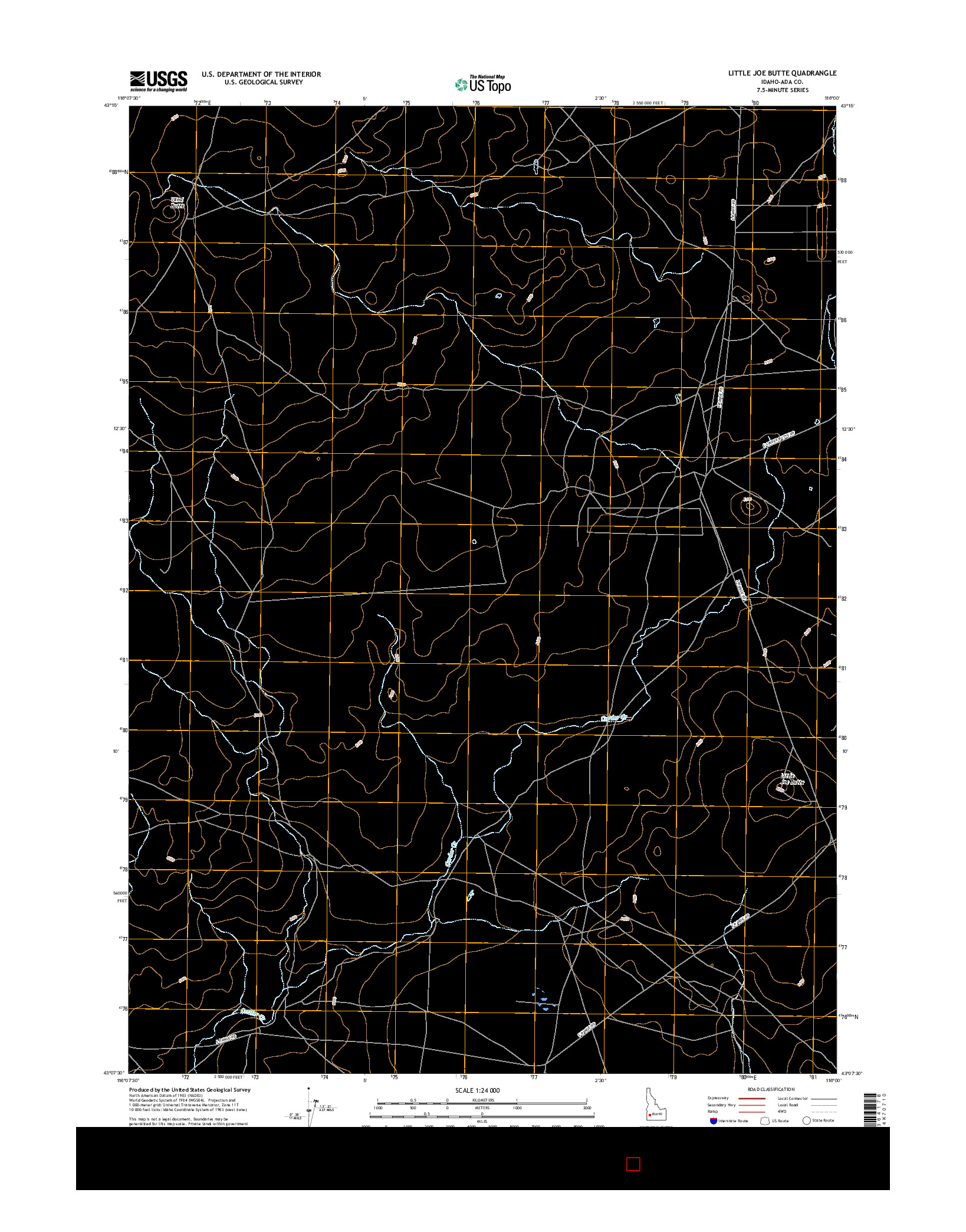 USGS US TOPO 7.5-MINUTE MAP FOR LITTLE JOE BUTTE, ID 2017