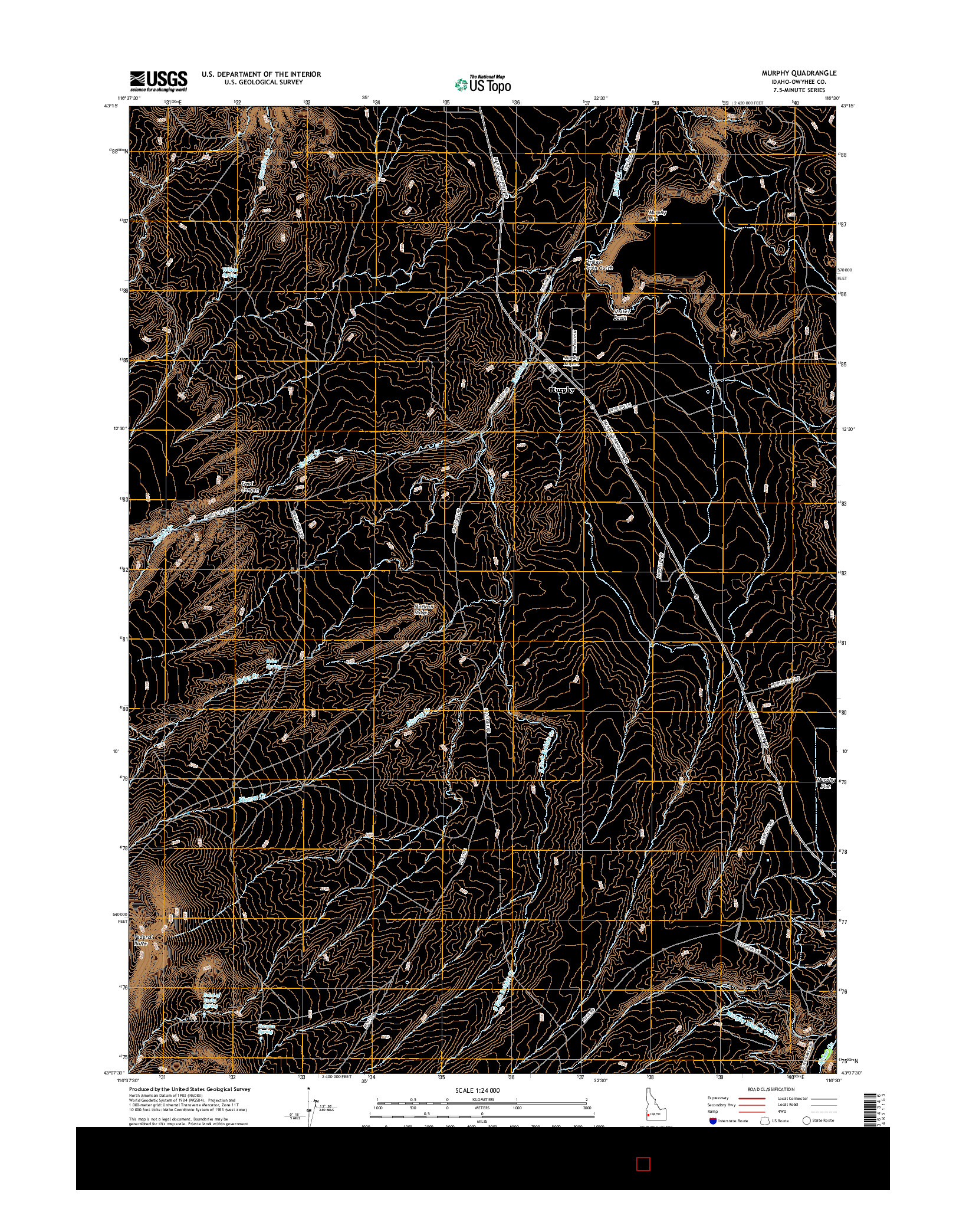 USGS US TOPO 7.5-MINUTE MAP FOR MURPHY, ID 2017