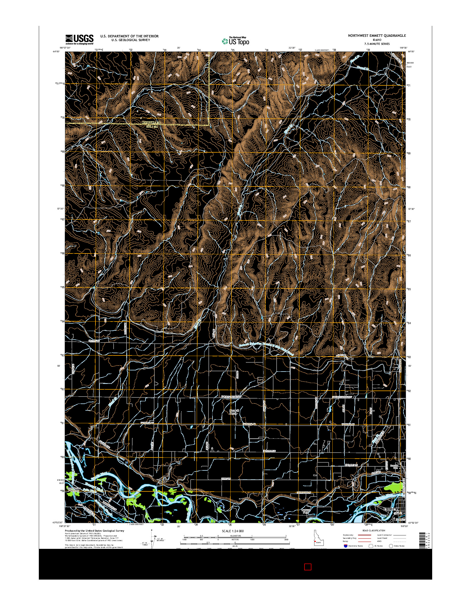 USGS US TOPO 7.5-MINUTE MAP FOR NORTHWEST EMMETT, ID 2017