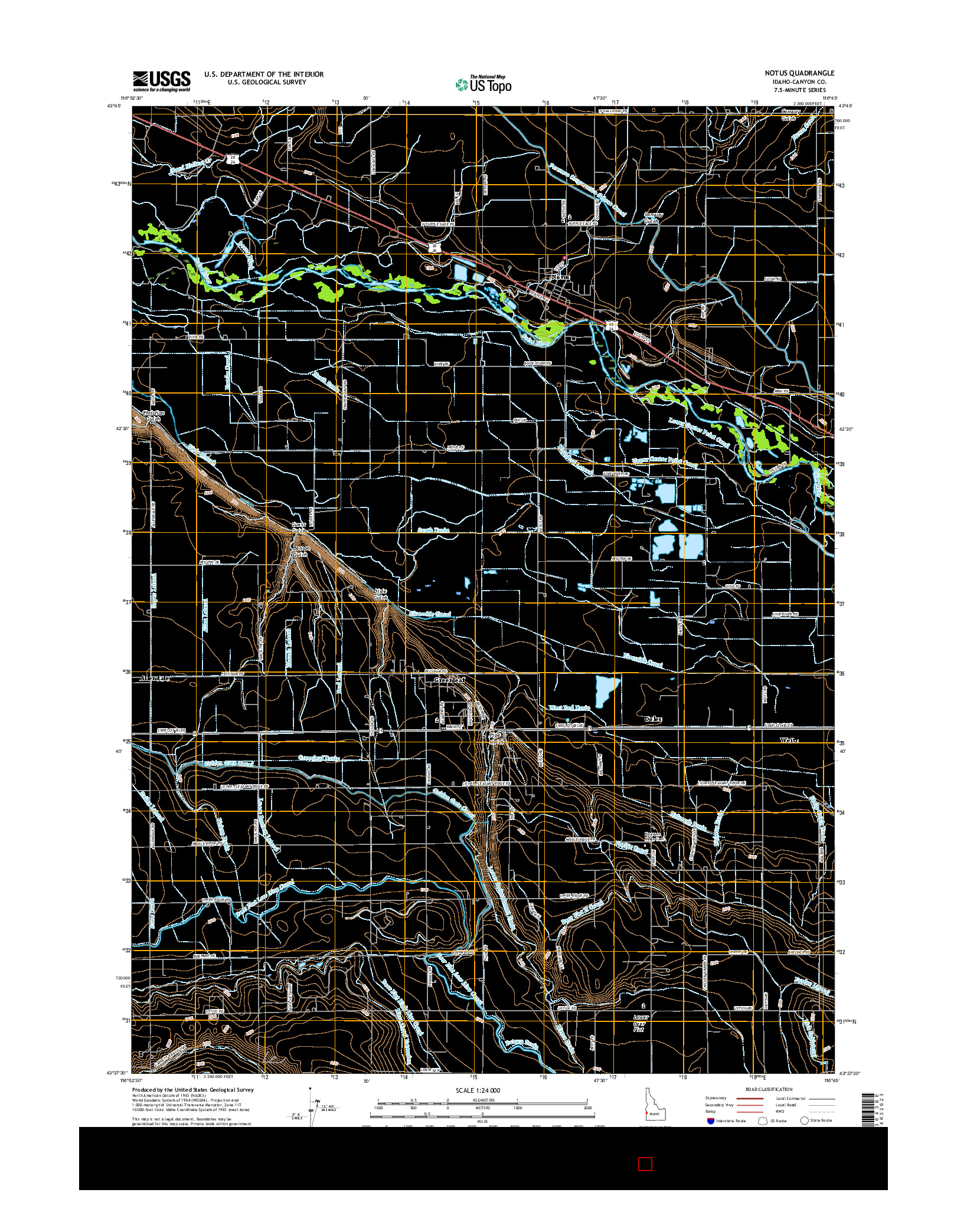 USGS US TOPO 7.5-MINUTE MAP FOR NOTUS, ID 2017