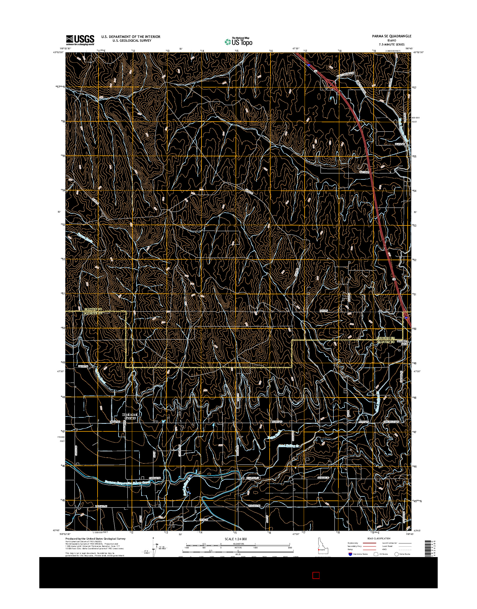 USGS US TOPO 7.5-MINUTE MAP FOR PARMA SE, ID 2017