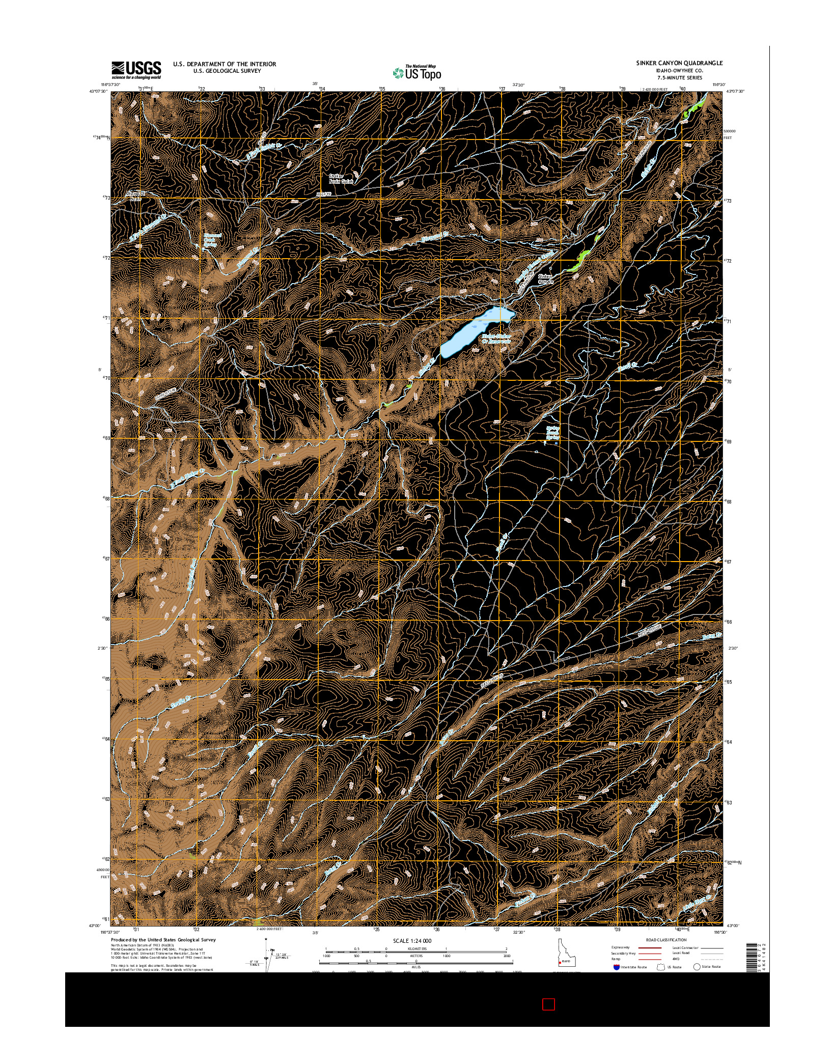 USGS US TOPO 7.5-MINUTE MAP FOR SINKER CANYON, ID 2017