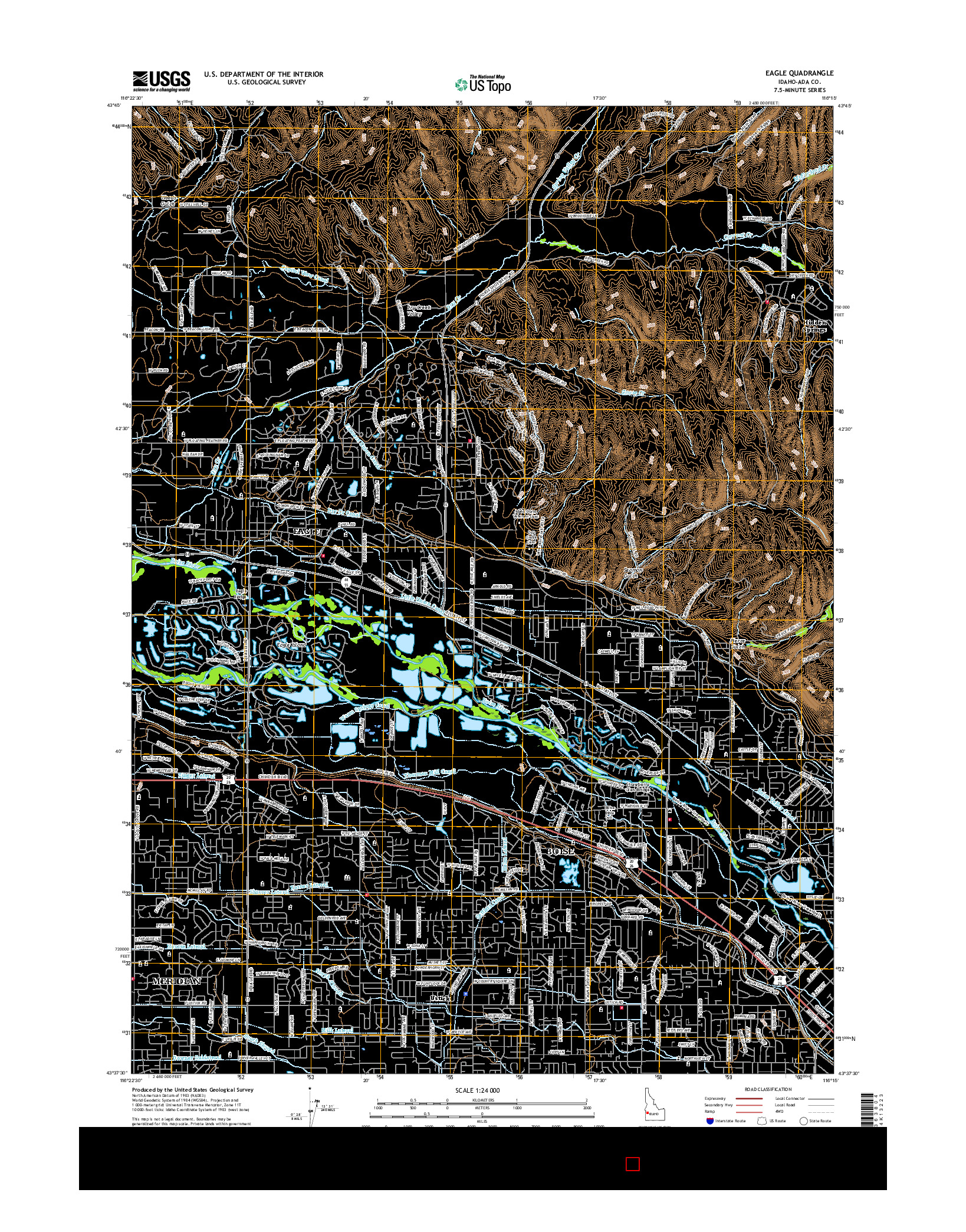 USGS US TOPO 7.5-MINUTE MAP FOR EAGLE, ID 2017