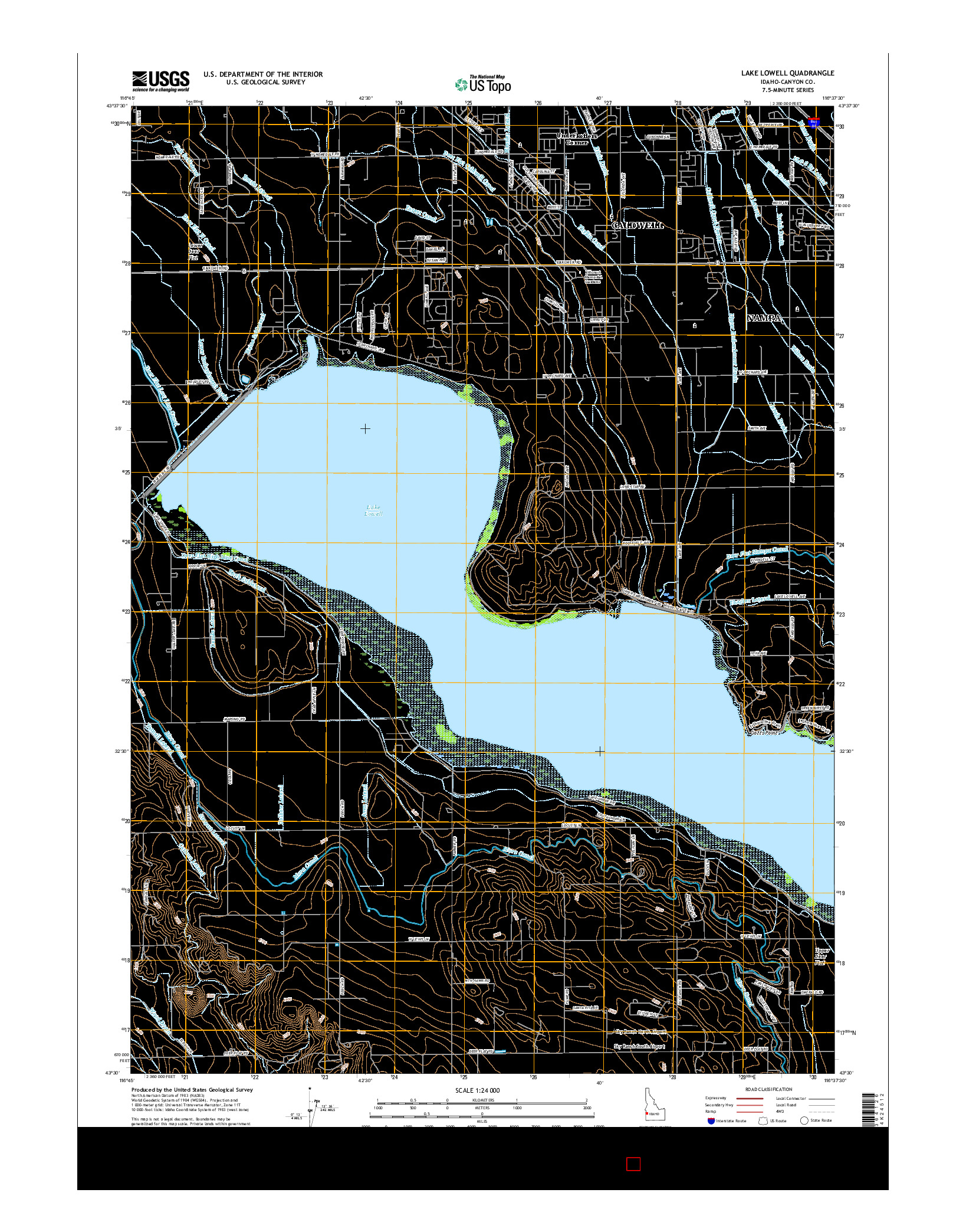 USGS US TOPO 7.5-MINUTE MAP FOR LAKE LOWELL, ID 2017