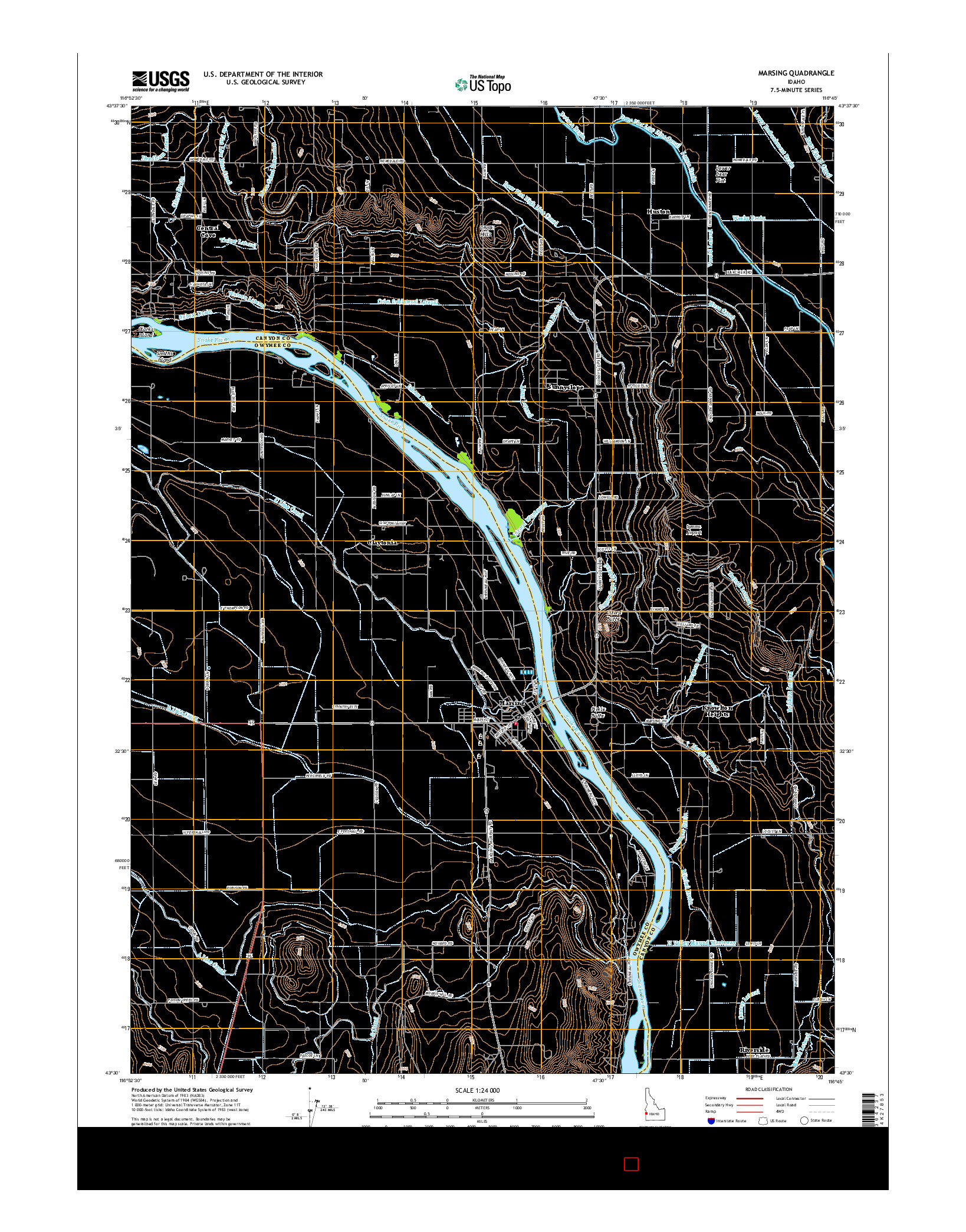 USGS US TOPO 7.5-MINUTE MAP FOR MARSING, ID 2017