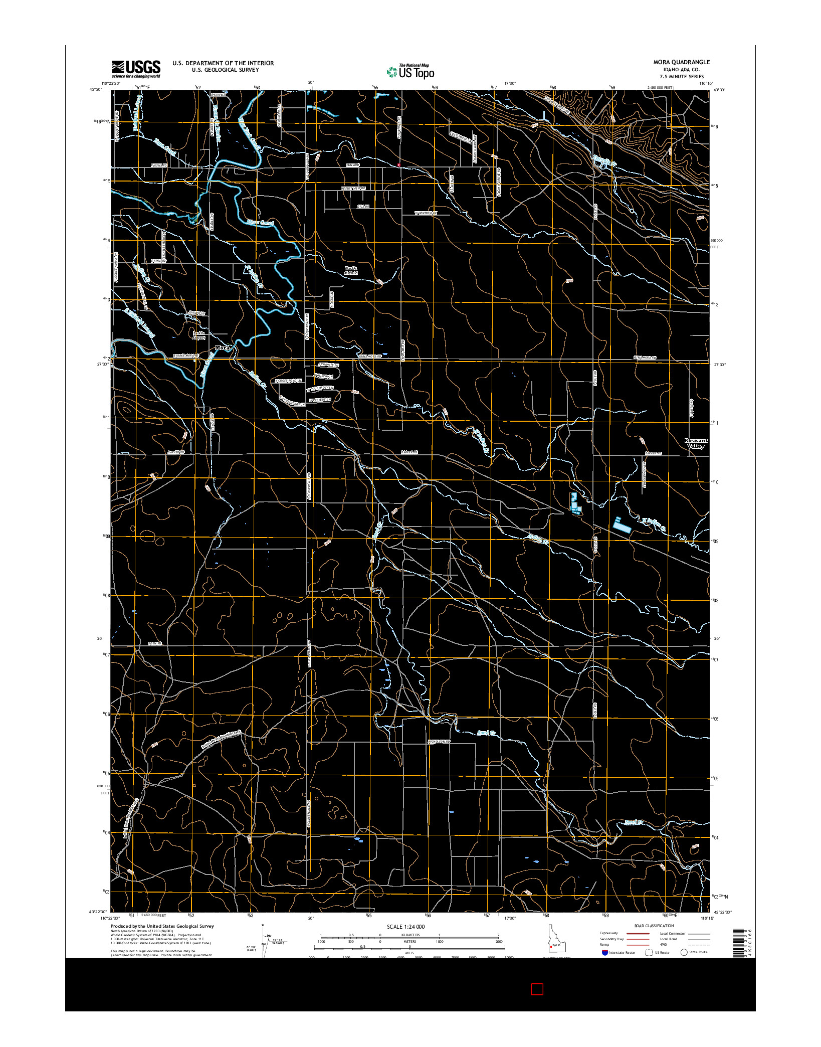 USGS US TOPO 7.5-MINUTE MAP FOR MORA, ID 2017