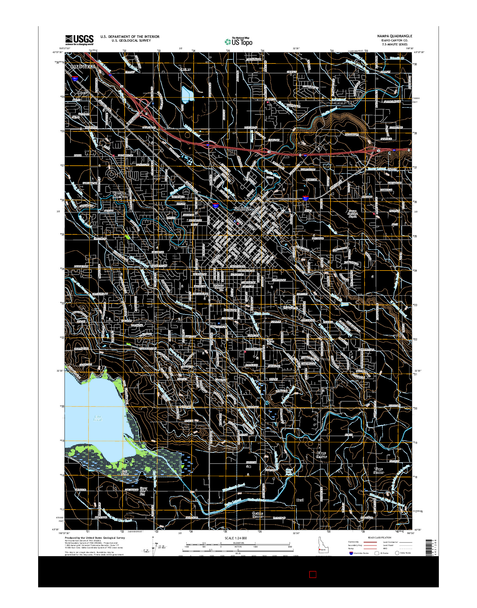 USGS US TOPO 7.5-MINUTE MAP FOR NAMPA, ID 2017