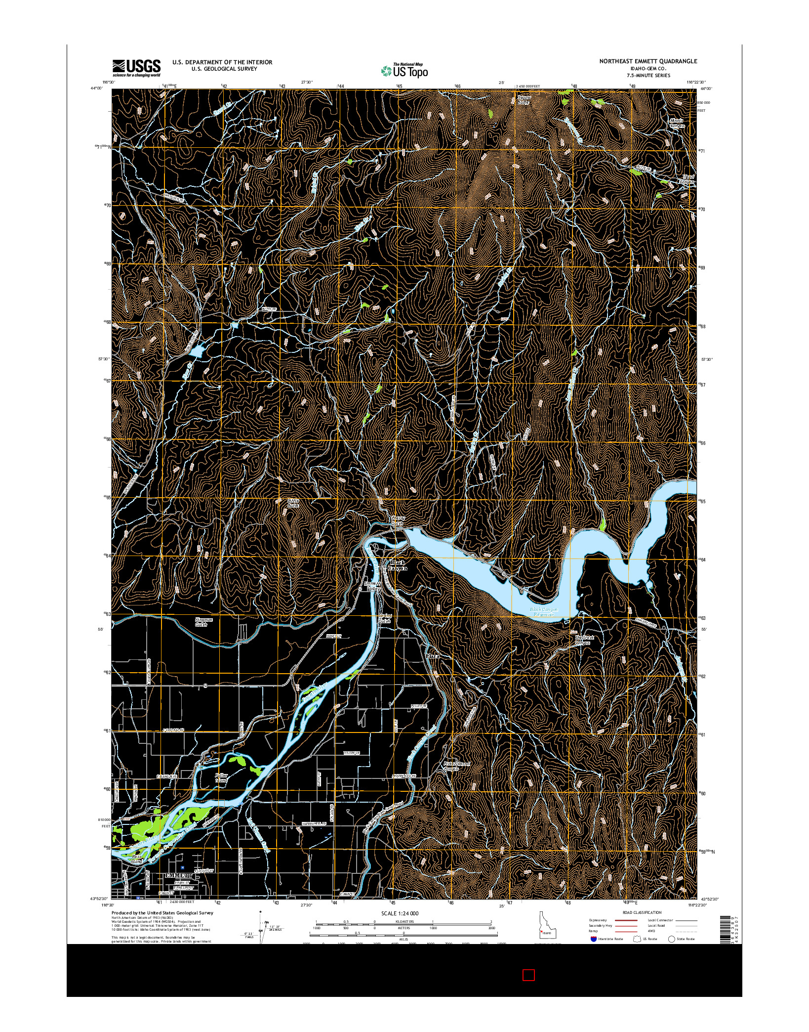 USGS US TOPO 7.5-MINUTE MAP FOR NORTHEAST EMMETT, ID 2017
