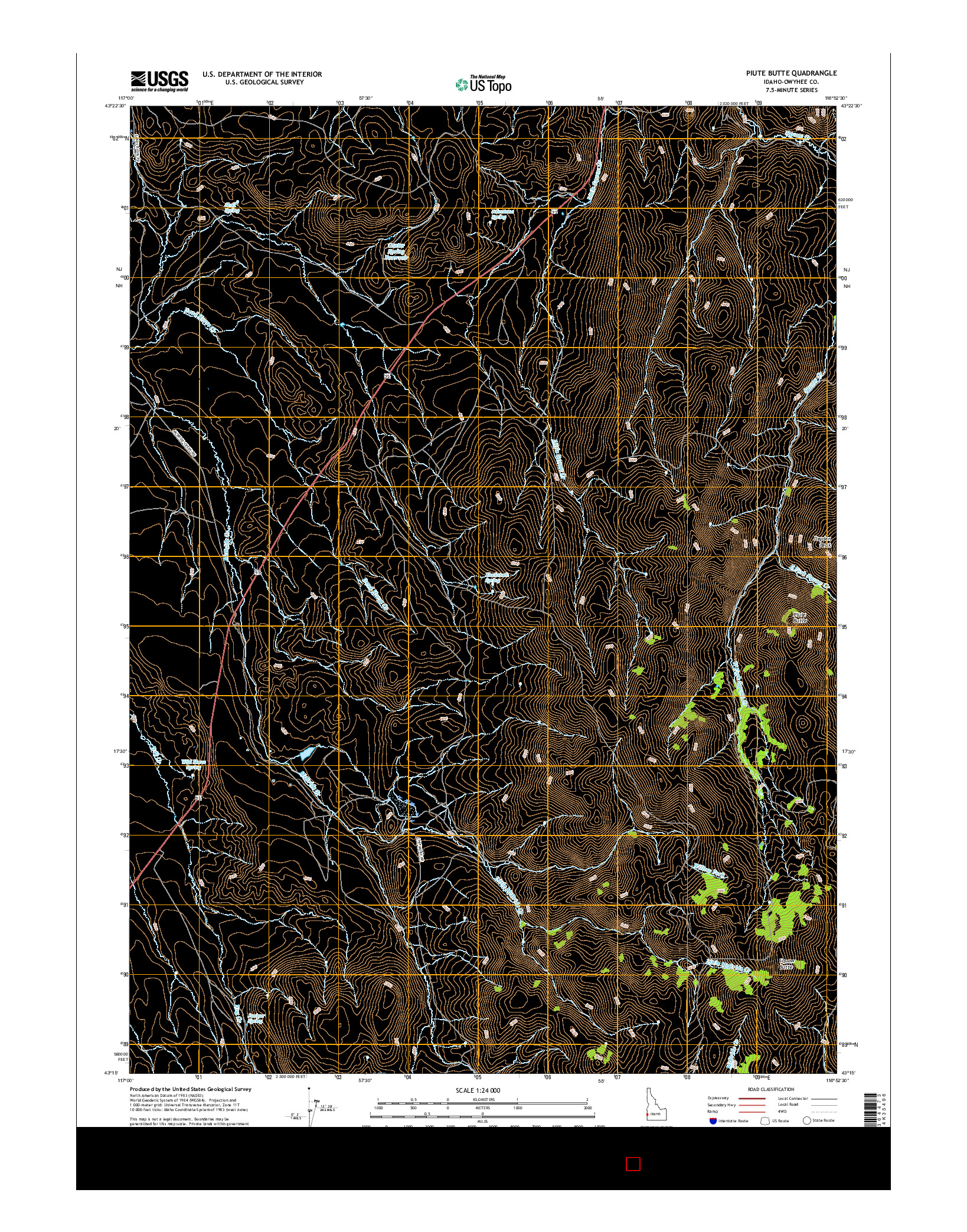 USGS US TOPO 7.5-MINUTE MAP FOR PIUTE BUTTE, ID 2017