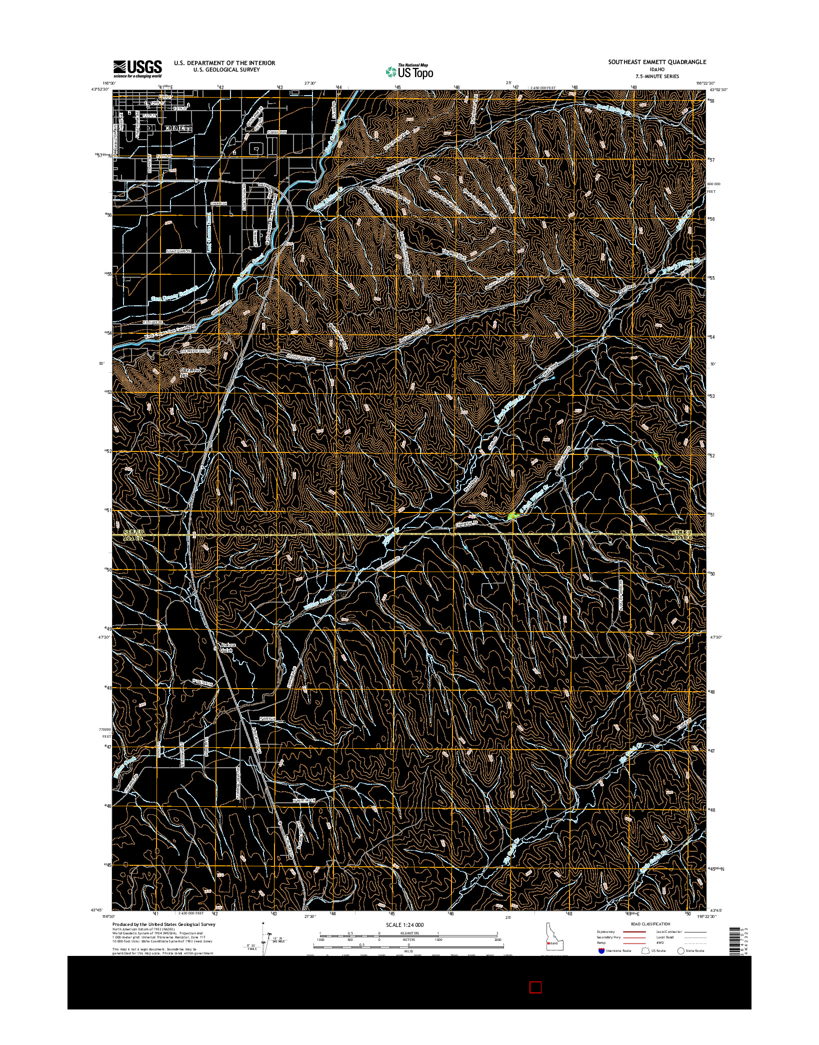 USGS US TOPO 7.5-MINUTE MAP FOR SOUTHEAST EMMETT, ID 2017