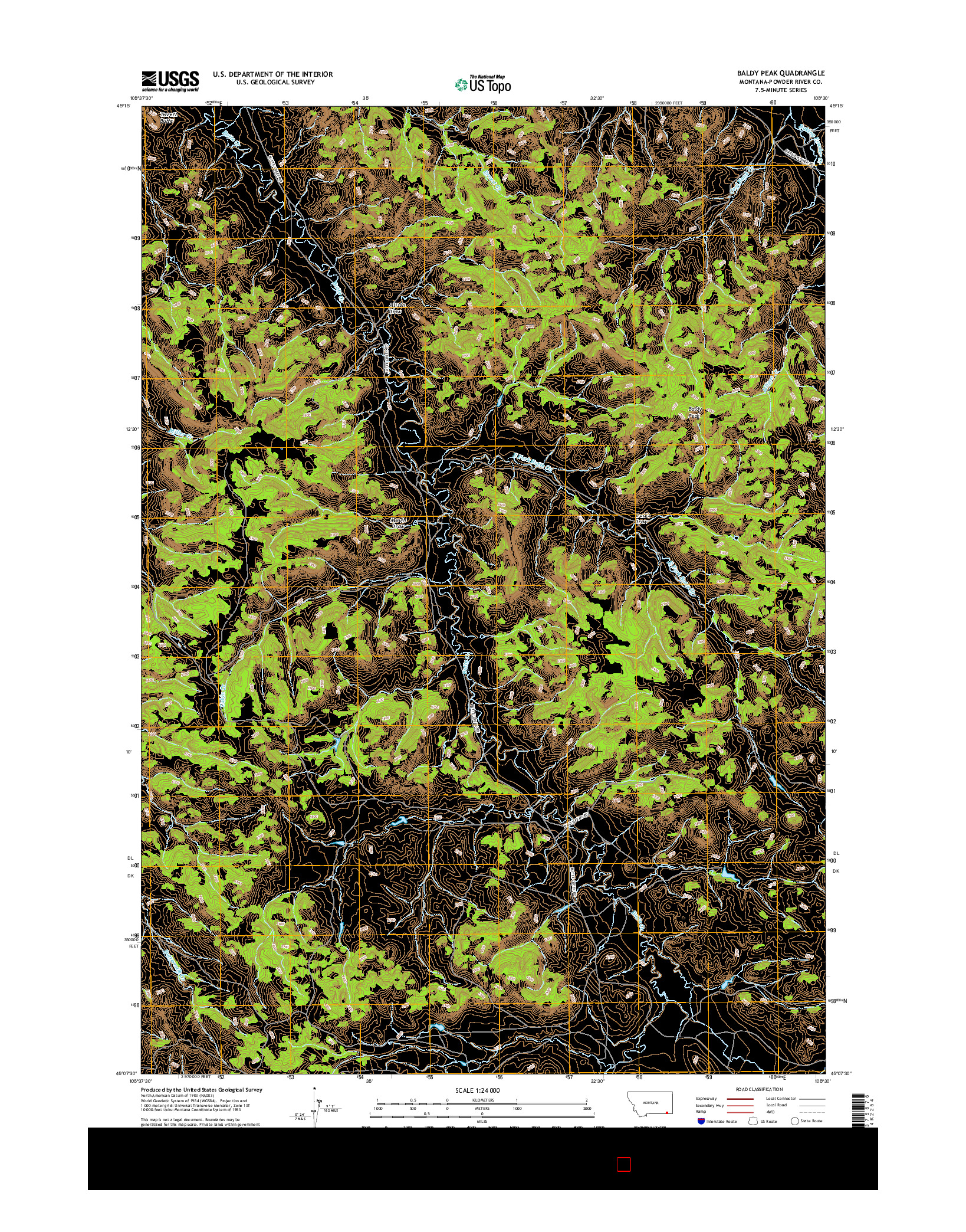 USGS US TOPO 7.5-MINUTE MAP FOR BALDY PEAK, MT 2017