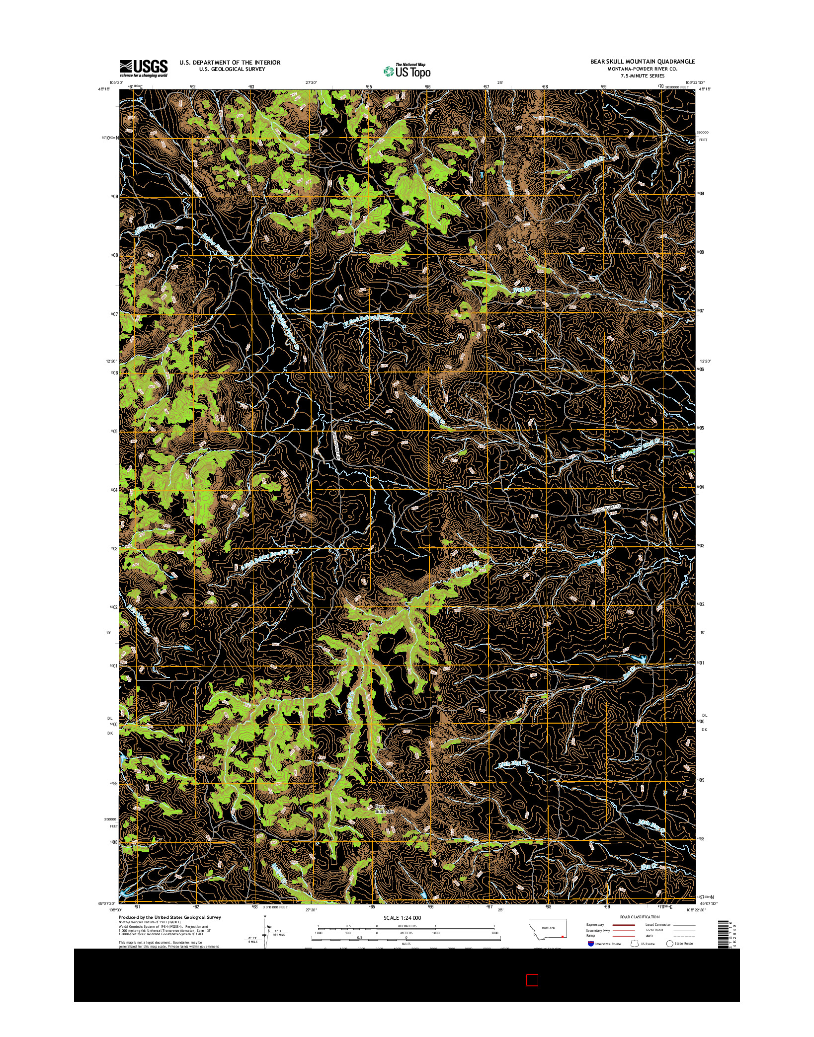 USGS US TOPO 7.5-MINUTE MAP FOR BEAR SKULL MOUNTAIN, MT 2017