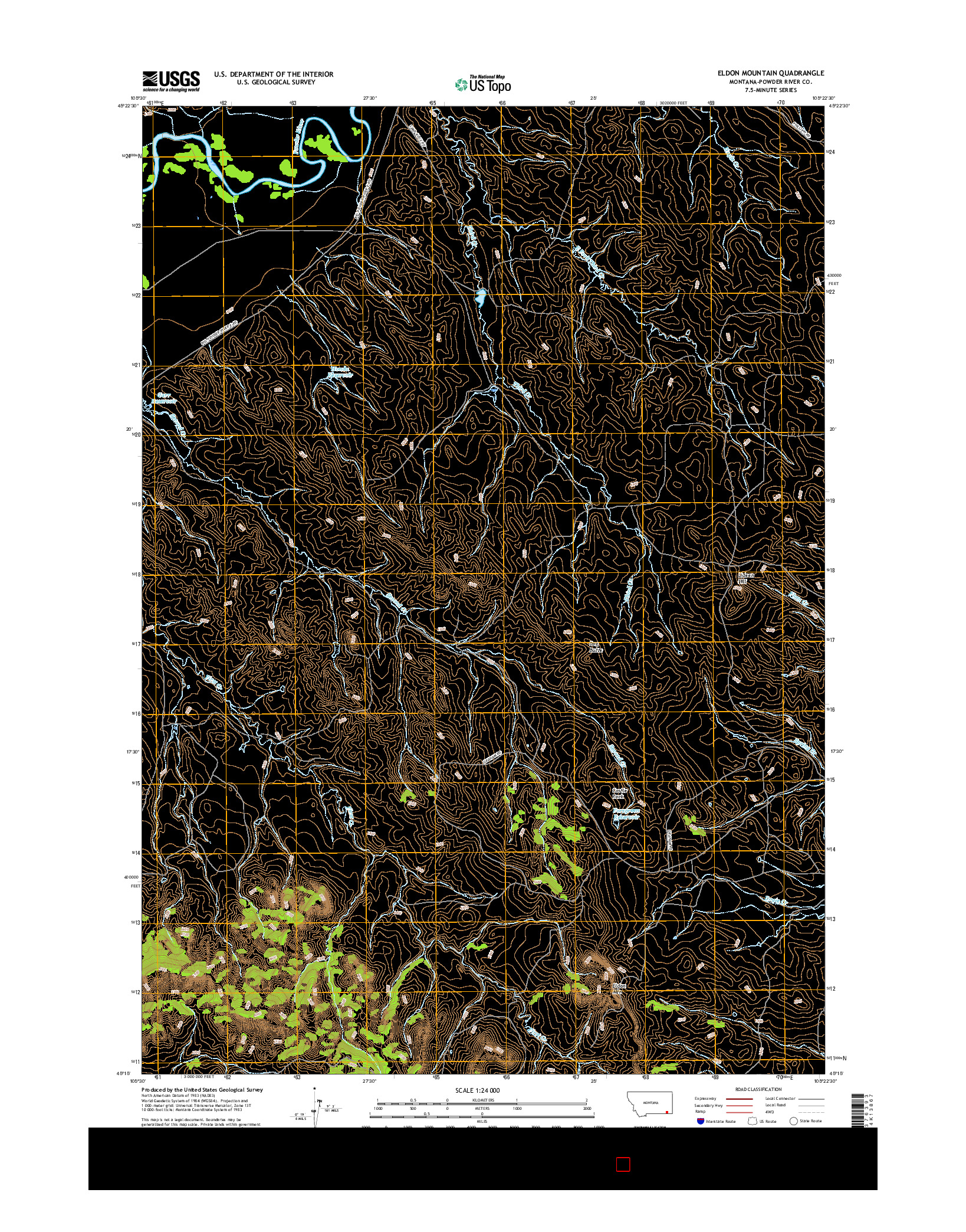 USGS US TOPO 7.5-MINUTE MAP FOR ELDON MOUNTAIN, MT 2017