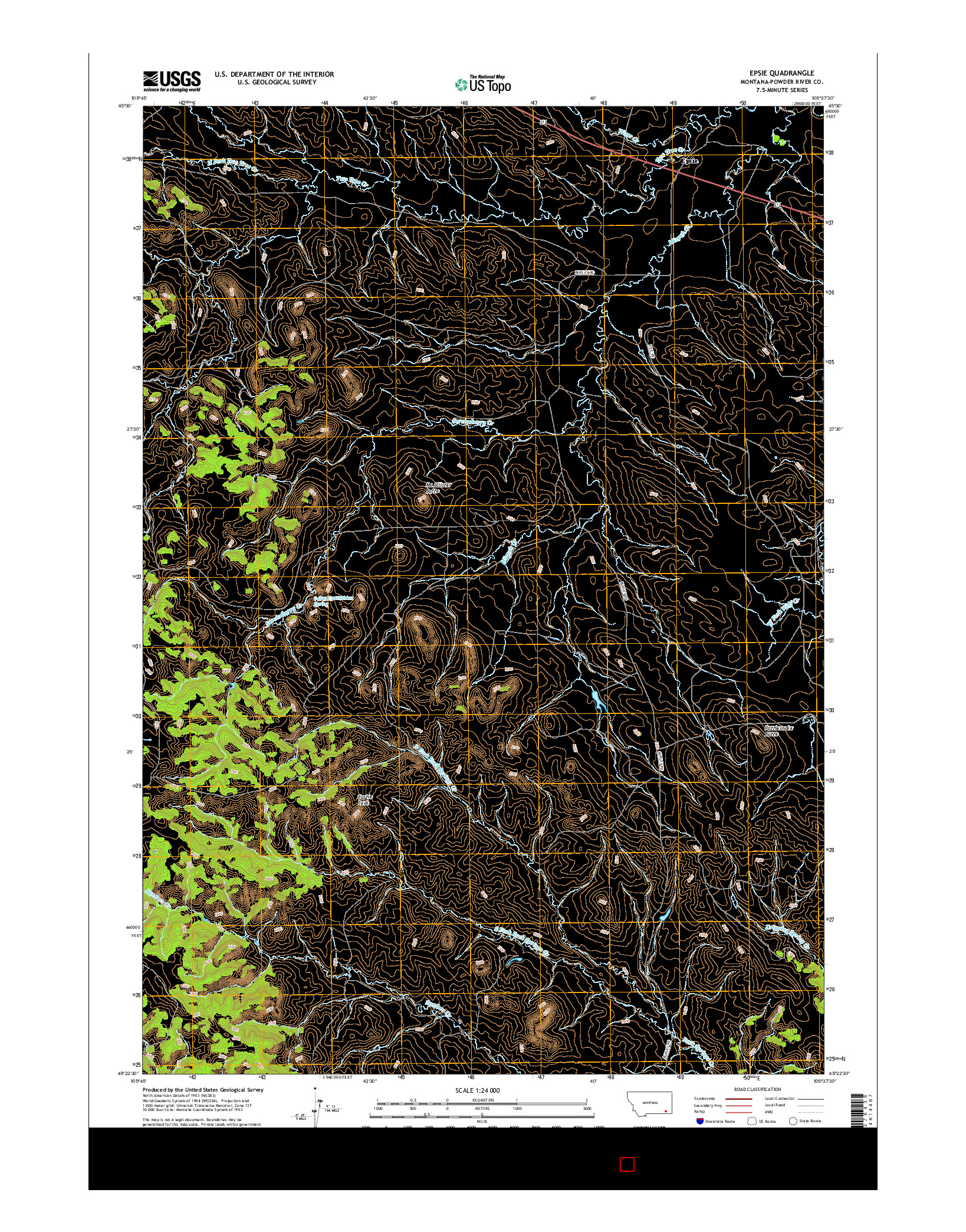 USGS US TOPO 7.5-MINUTE MAP FOR EPSIE, MT 2017