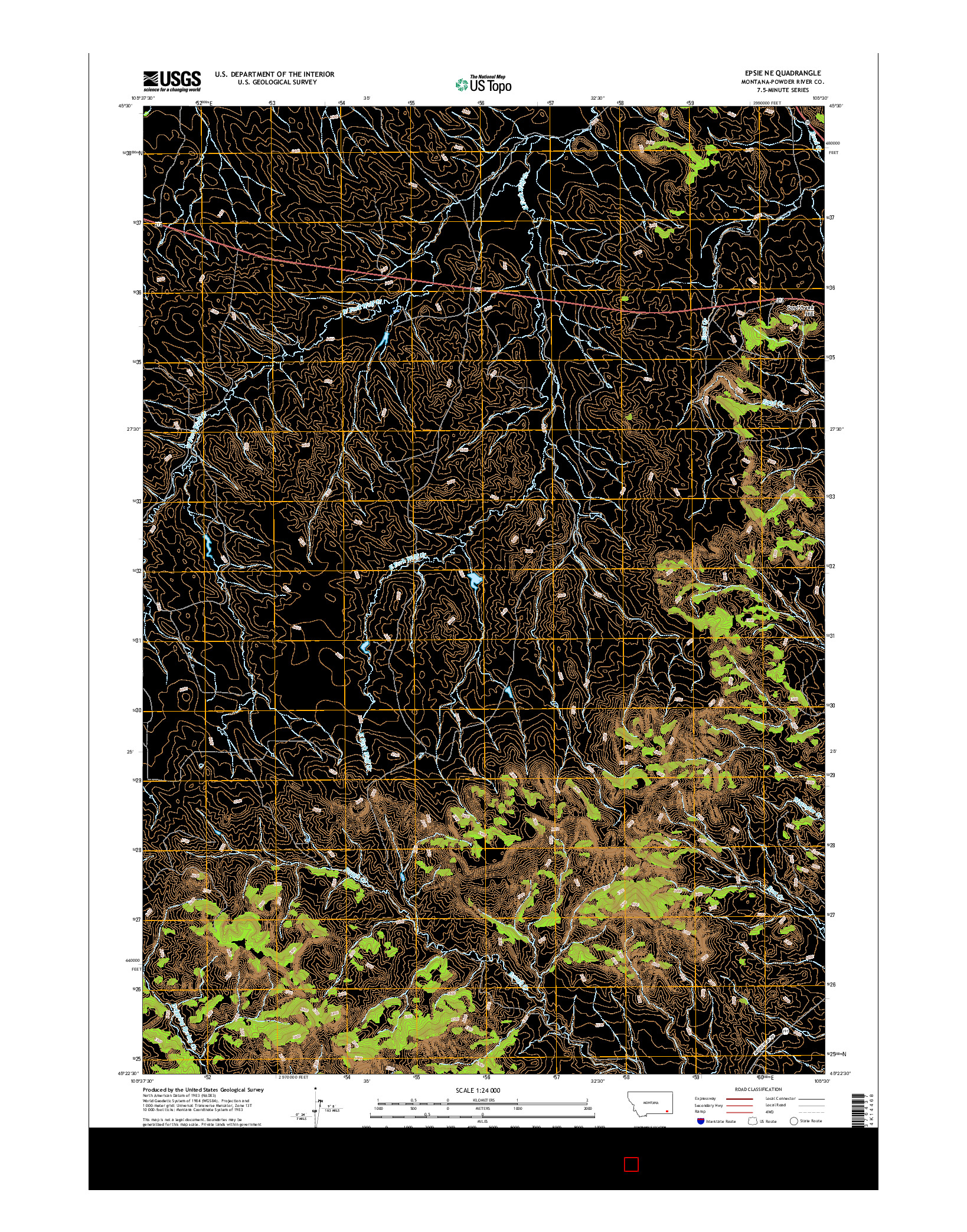 USGS US TOPO 7.5-MINUTE MAP FOR EPSIE NE, MT 2017