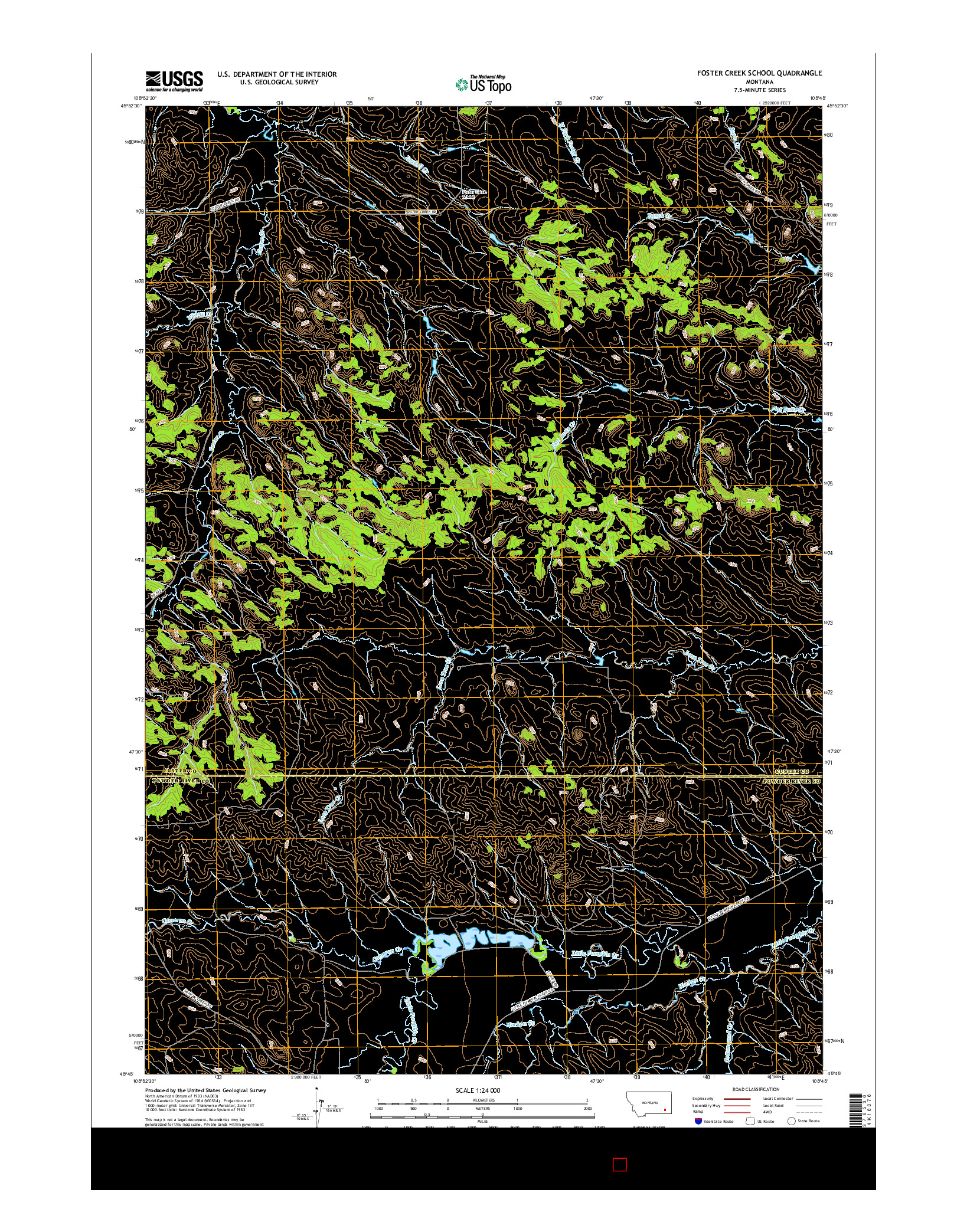 USGS US TOPO 7.5-MINUTE MAP FOR FOSTER CREEK SCHOOL, MT 2017