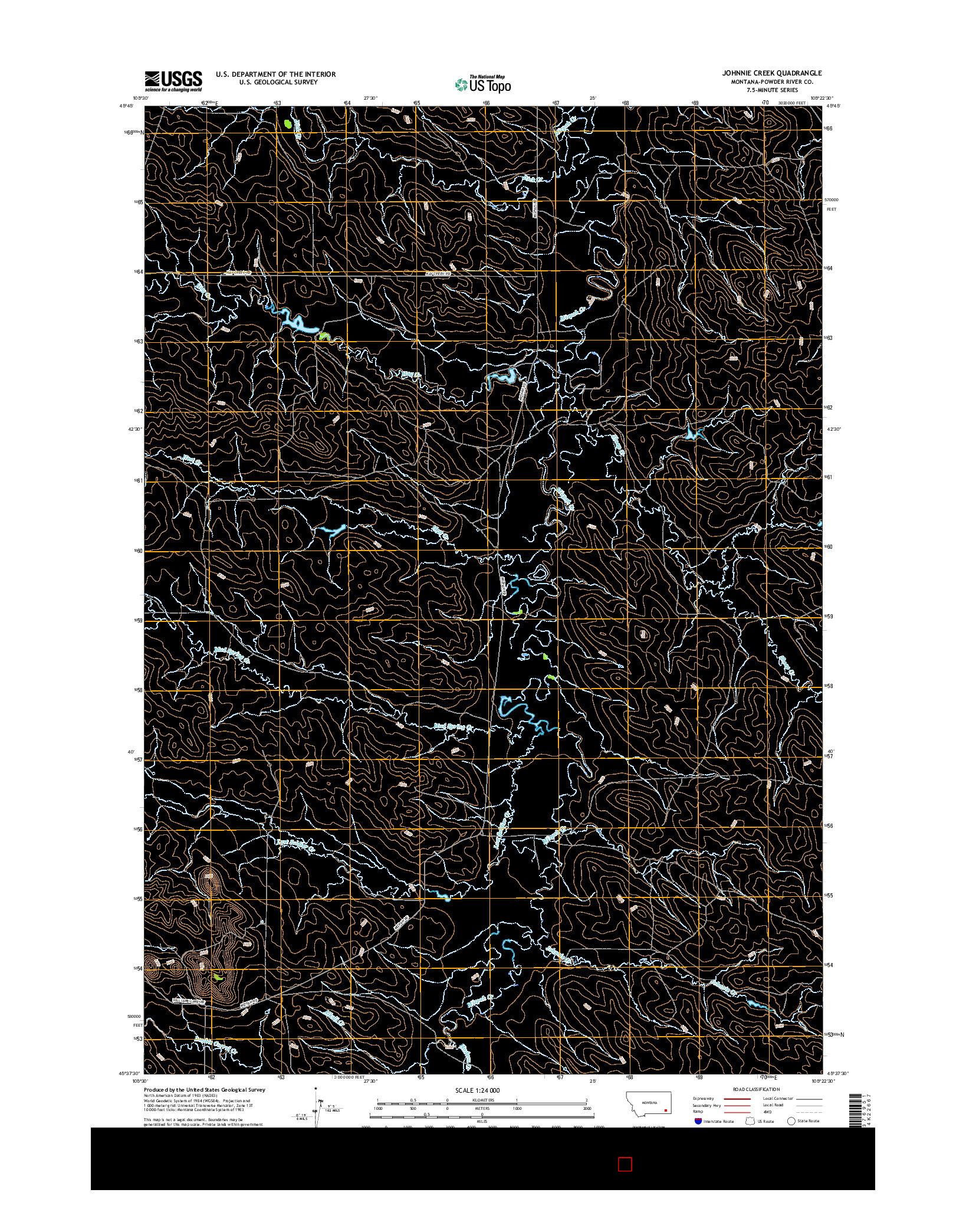 USGS US TOPO 7.5-MINUTE MAP FOR JOHNNIE CREEK, MT 2017