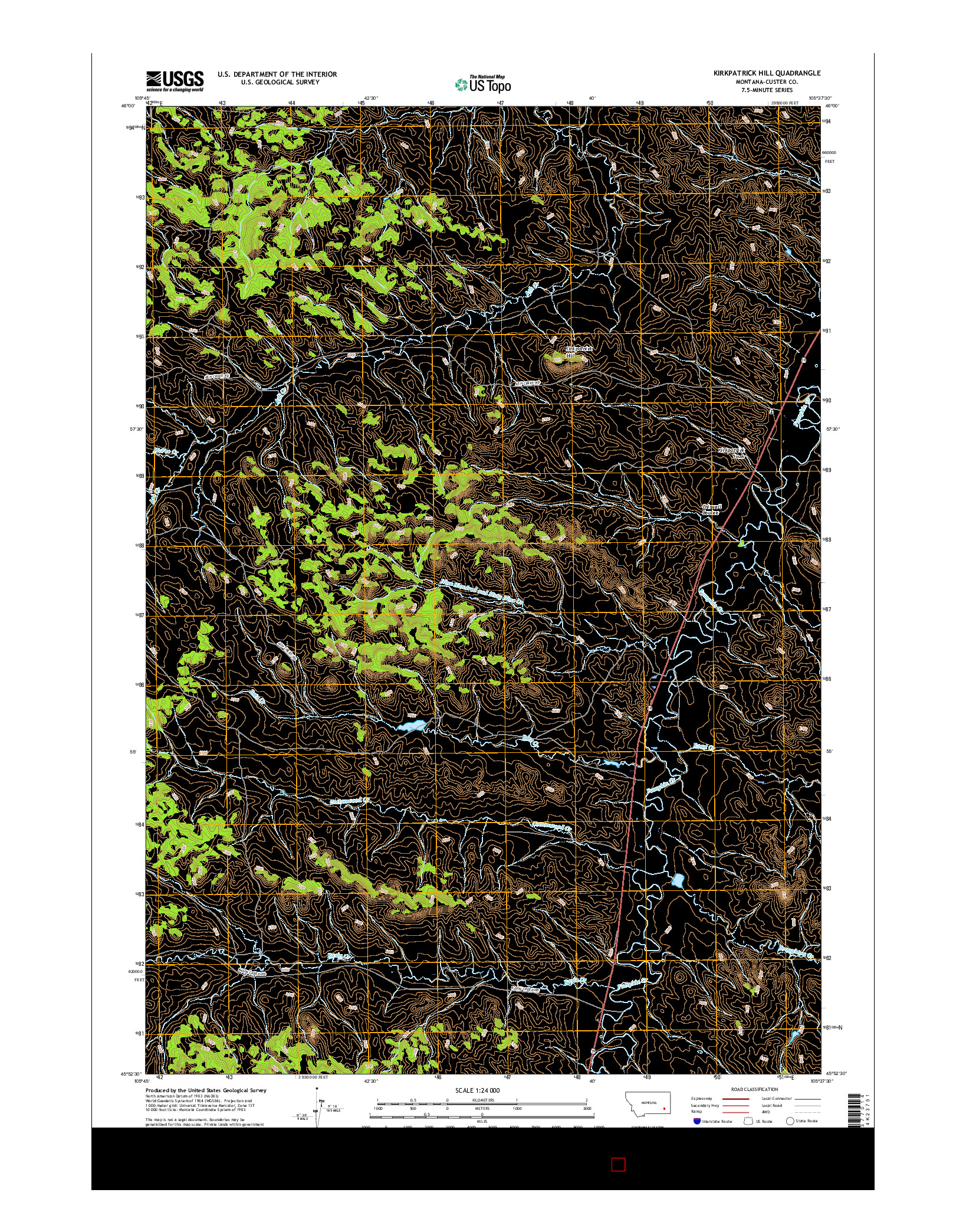 USGS US TOPO 7.5-MINUTE MAP FOR KIRKPATRICK HILL, MT 2017