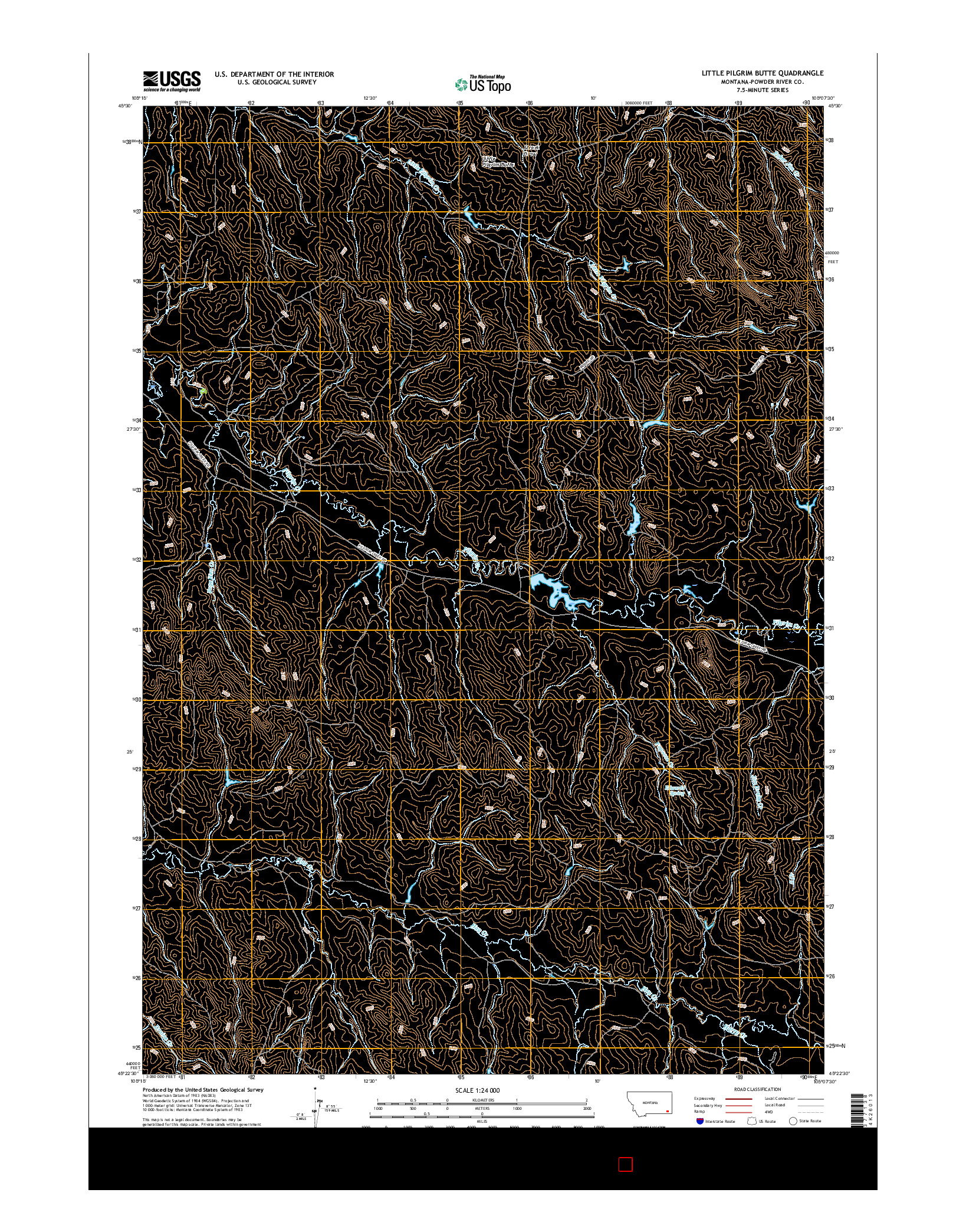 USGS US TOPO 7.5-MINUTE MAP FOR LITTLE PILGRIM BUTTE, MT 2017
