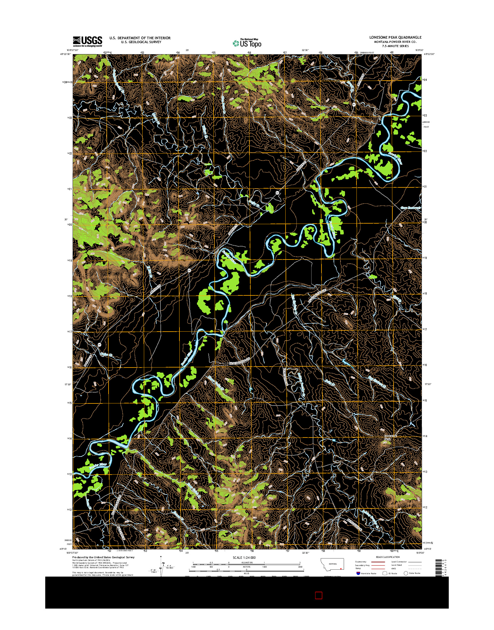 USGS US TOPO 7.5-MINUTE MAP FOR LONESOME PEAK, MT 2017