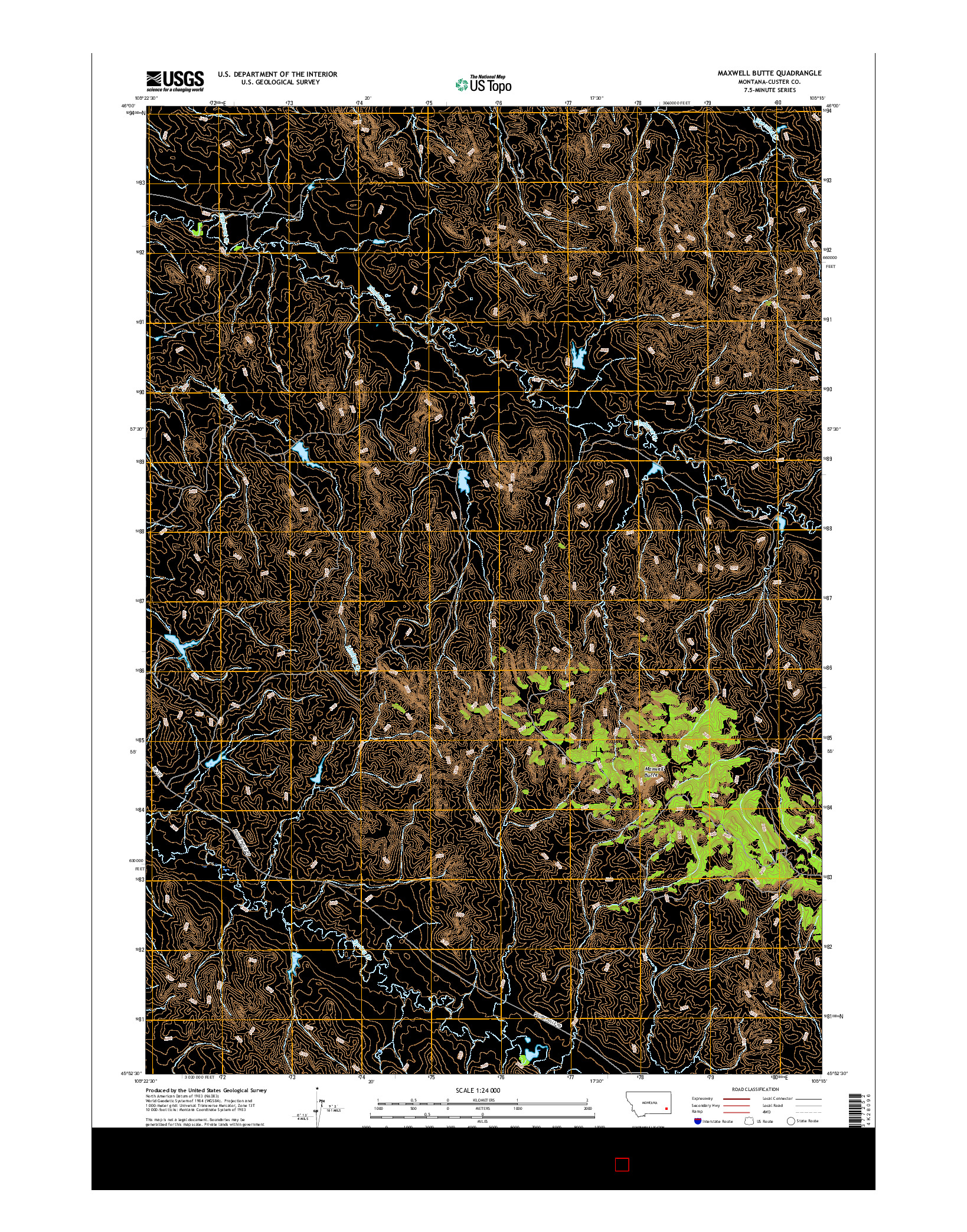 USGS US TOPO 7.5-MINUTE MAP FOR MAXWELL BUTTE, MT 2017
