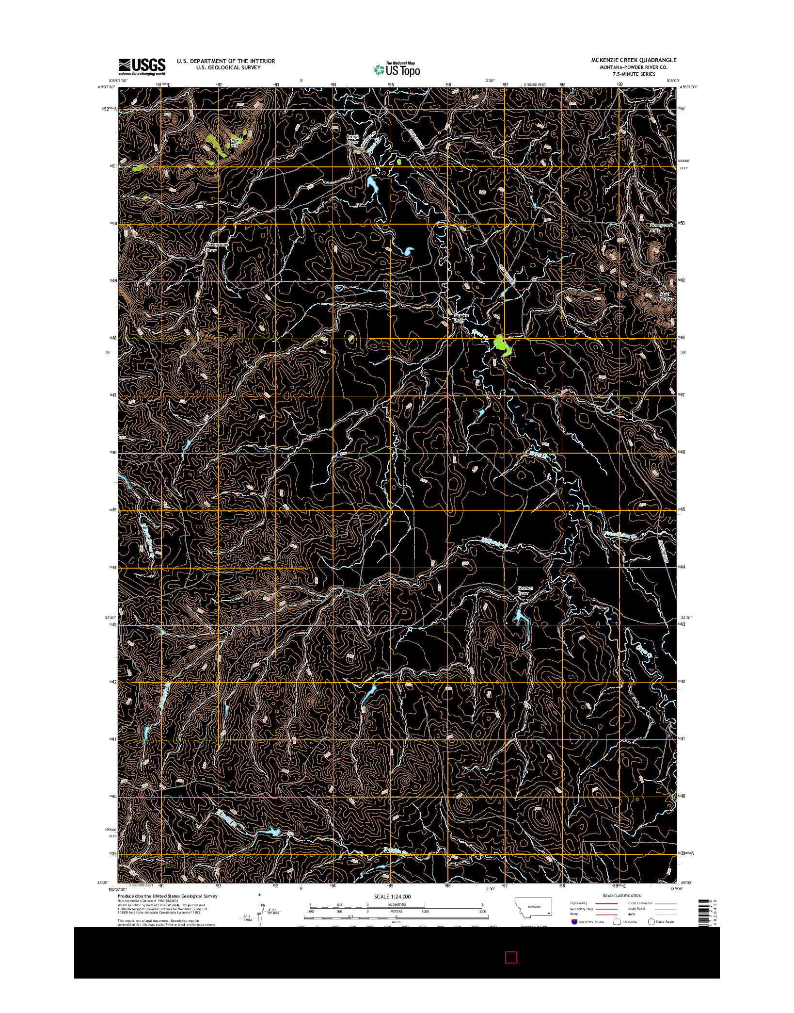 USGS US TOPO 7.5-MINUTE MAP FOR MCKENZIE CREEK, MT 2017