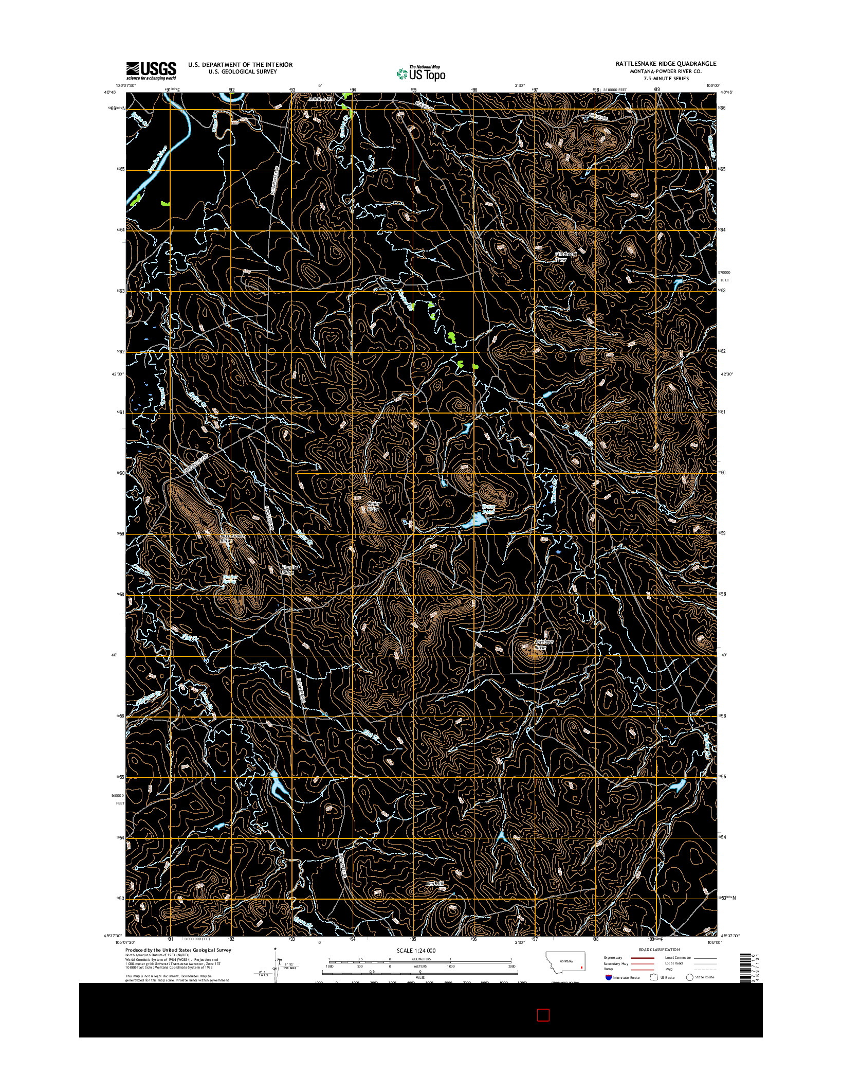 USGS US TOPO 7.5-MINUTE MAP FOR RATTLESNAKE RIDGE, MT 2017