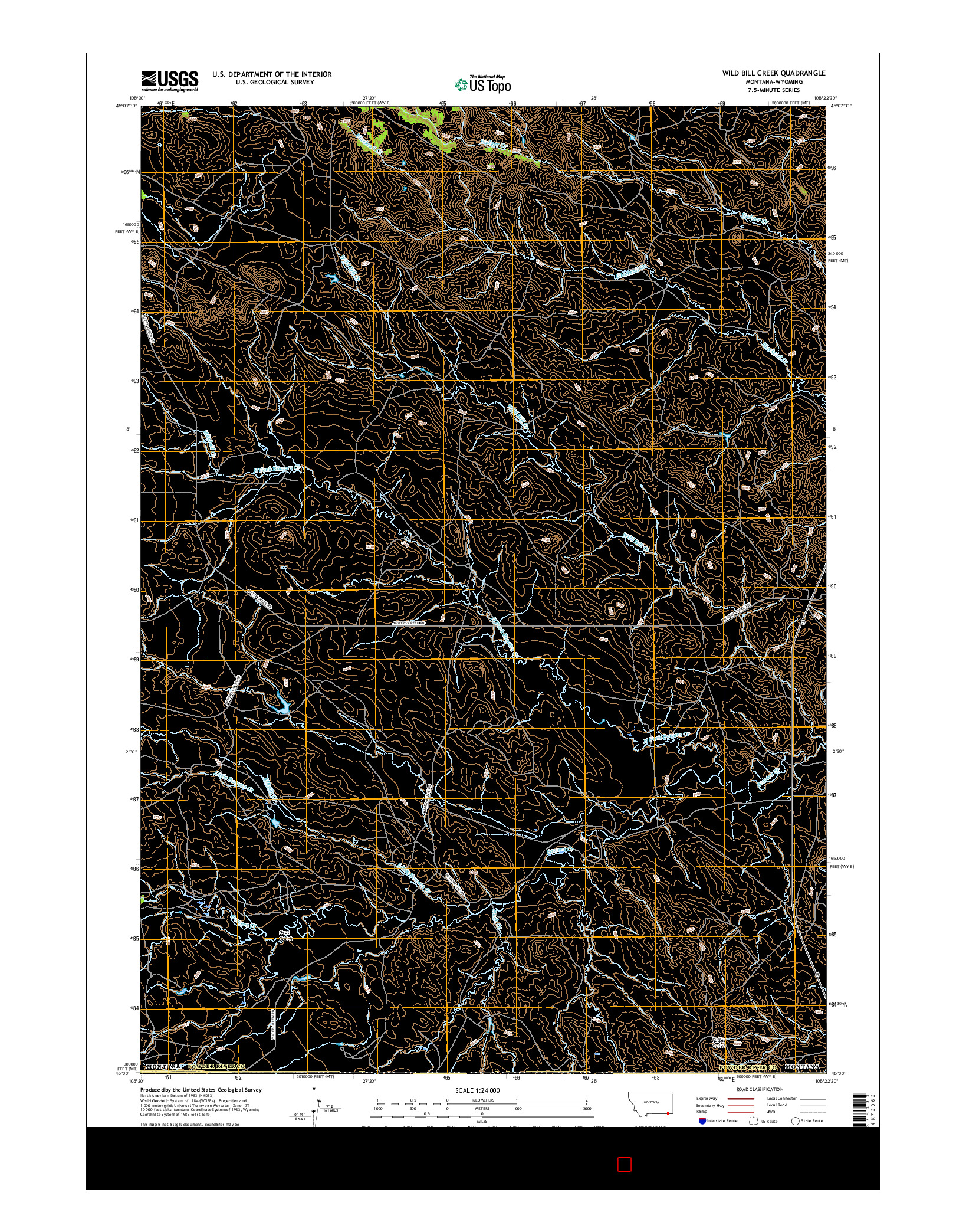 USGS US TOPO 7.5-MINUTE MAP FOR WILD BILL CREEK, MT-WY 2017