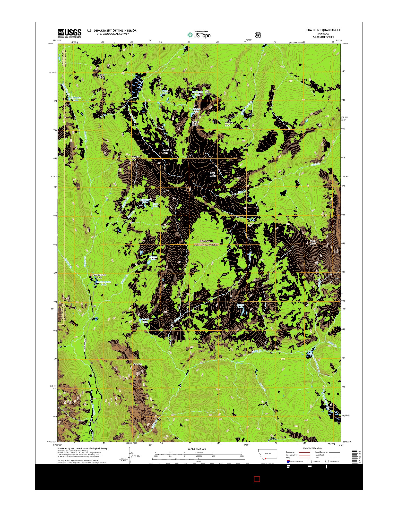 USGS US TOPO 7.5-MINUTE MAP FOR PIKA POINT, MT 2017