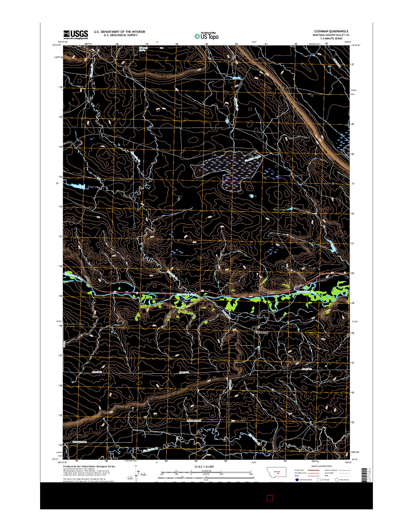 USGS US TOPO 7.5-MINUTE MAP FOR CUSHMAN, MT 2017