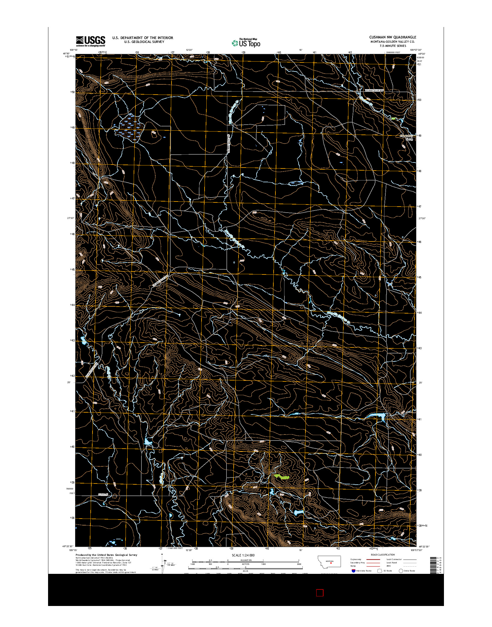 USGS US TOPO 7.5-MINUTE MAP FOR CUSHMAN NW, MT 2017