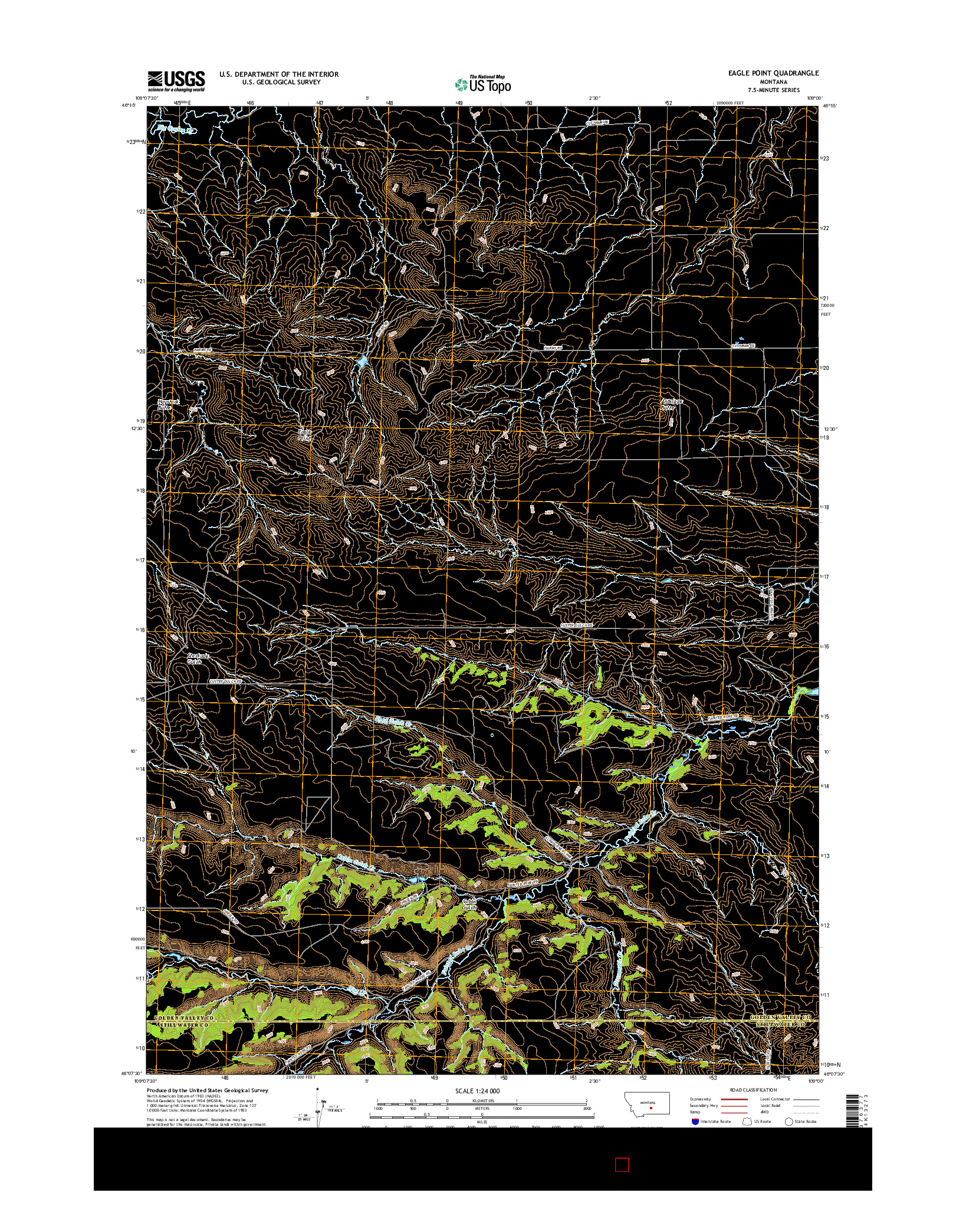 USGS US TOPO 7.5-MINUTE MAP FOR EAGLE POINT, MT 2017
