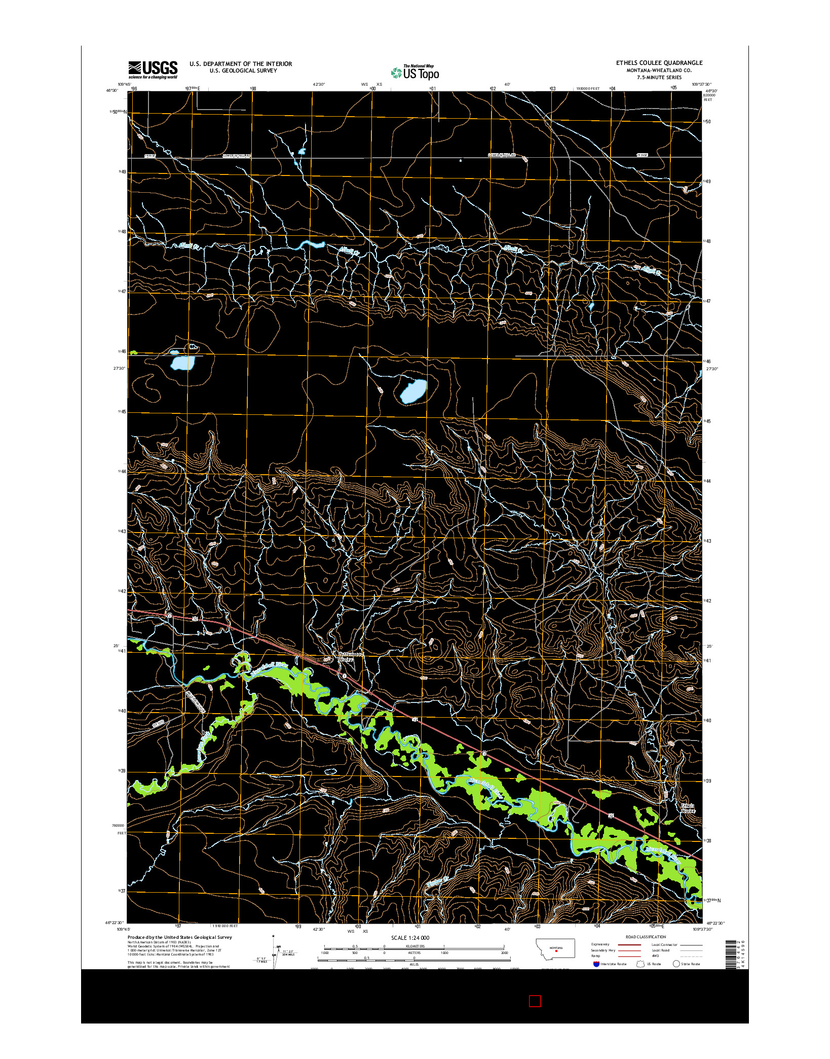 USGS US TOPO 7.5-MINUTE MAP FOR ETHELS COULEE, MT 2017