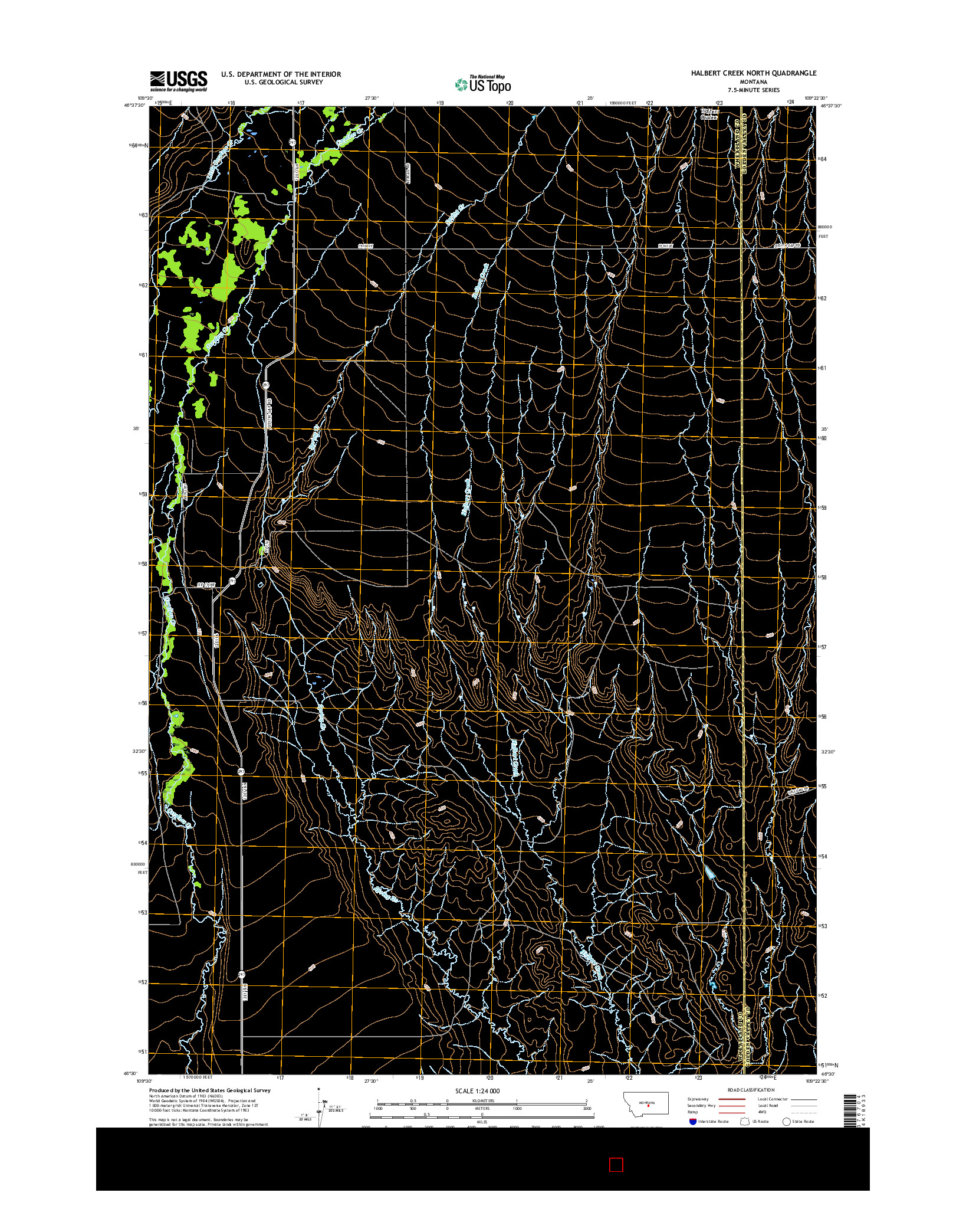 USGS US TOPO 7.5-MINUTE MAP FOR HALBERT CREEK NORTH, MT 2017