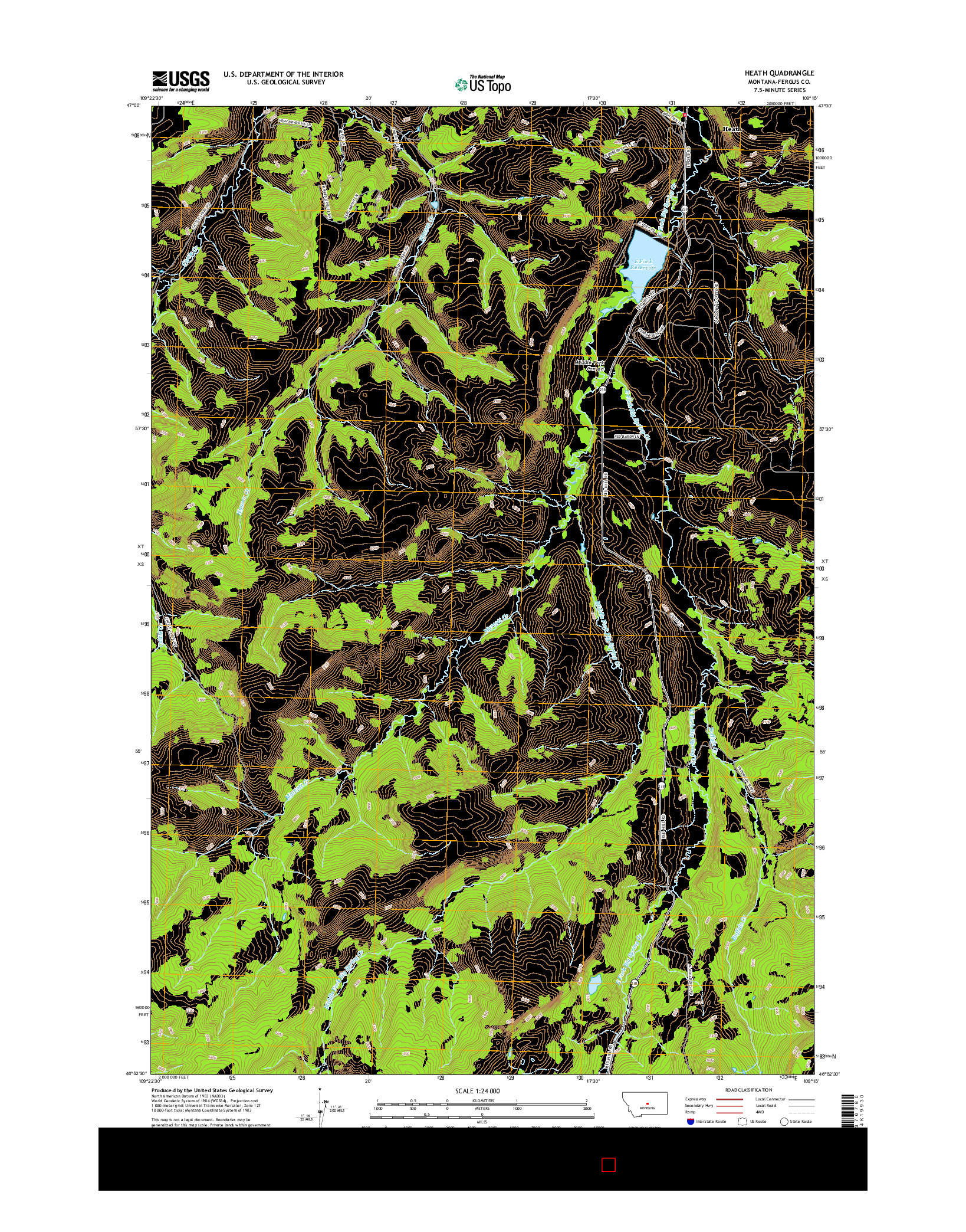 USGS US TOPO 7.5-MINUTE MAP FOR HEATH, MT 2017