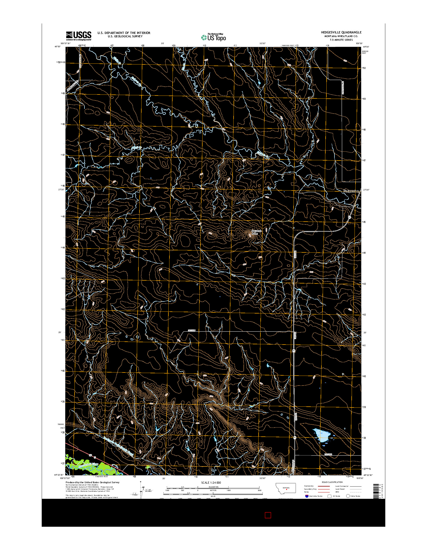 USGS US TOPO 7.5-MINUTE MAP FOR HEDGESVILLE, MT 2017